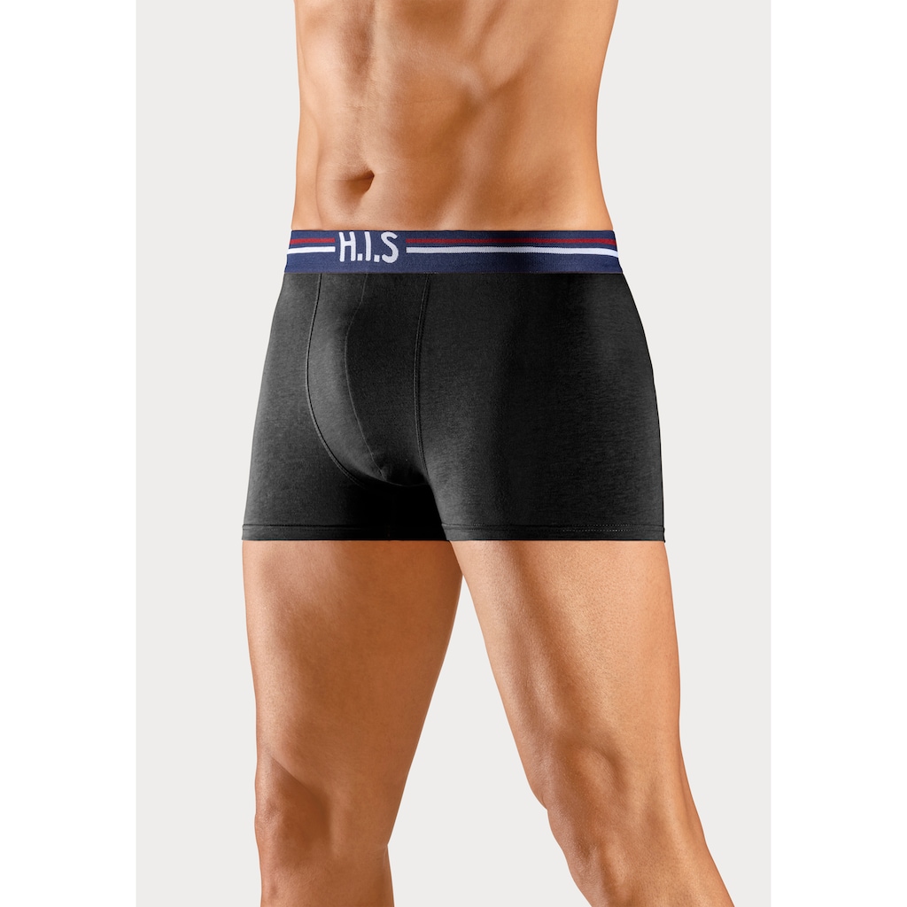 H.I.S Boxer »Boxershorts für Herren«, (Packung, 5 St.), mit Streifen und Markenlogo im Bund