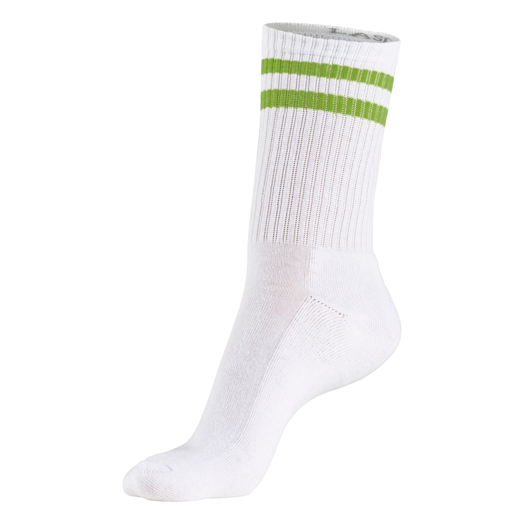 LASCANA Tennissocken, (Packung, 3 Paar), mit farbigen Ringeln am Bündchen