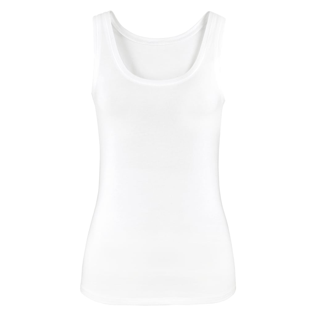 Vivance Tanktop »aus elastischer Baumwoll-Qualität«, (2er-Pack)