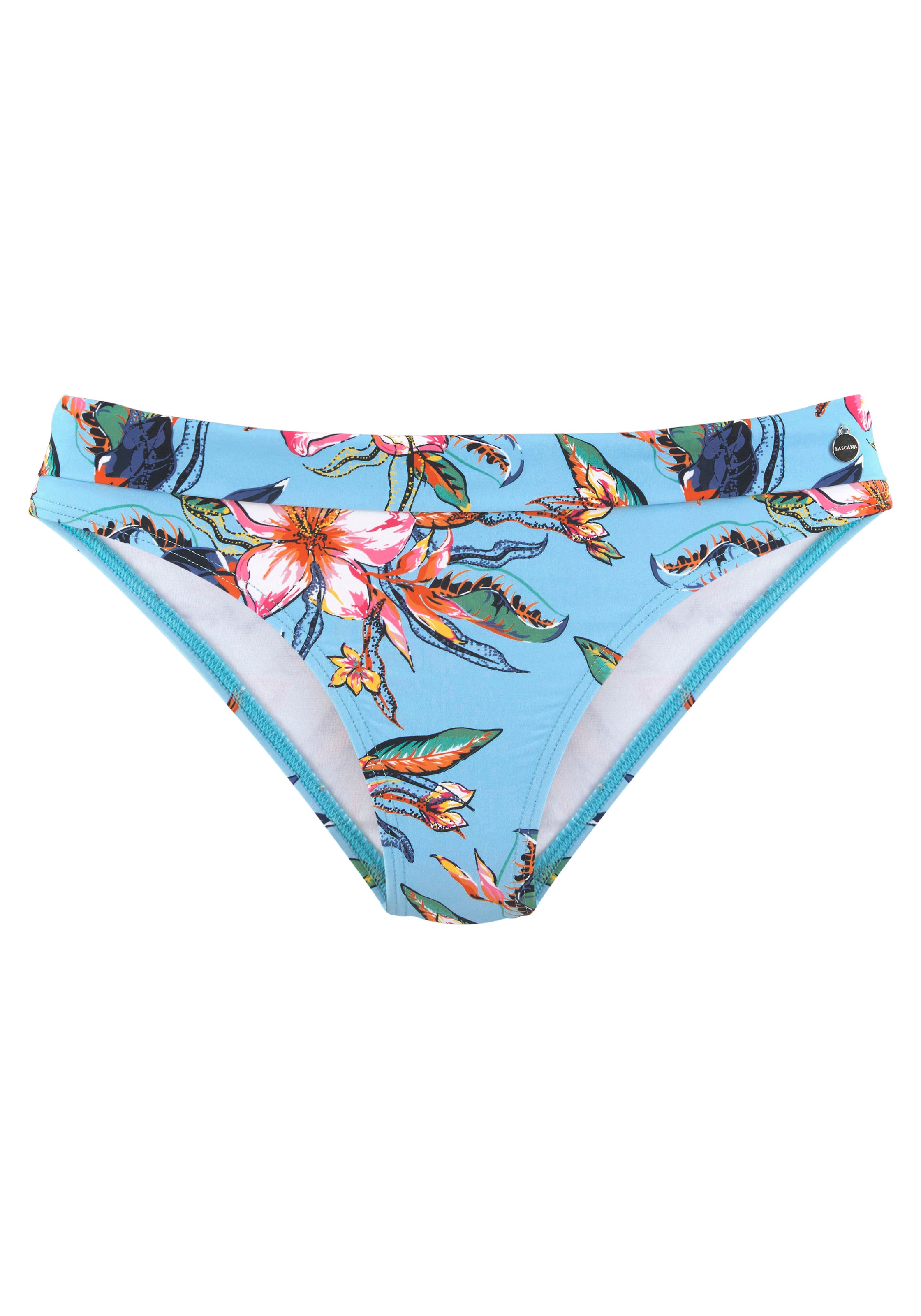 LASCANA Bikini-Hose »Malia«, mit Umschlagbund mit tropischem Print