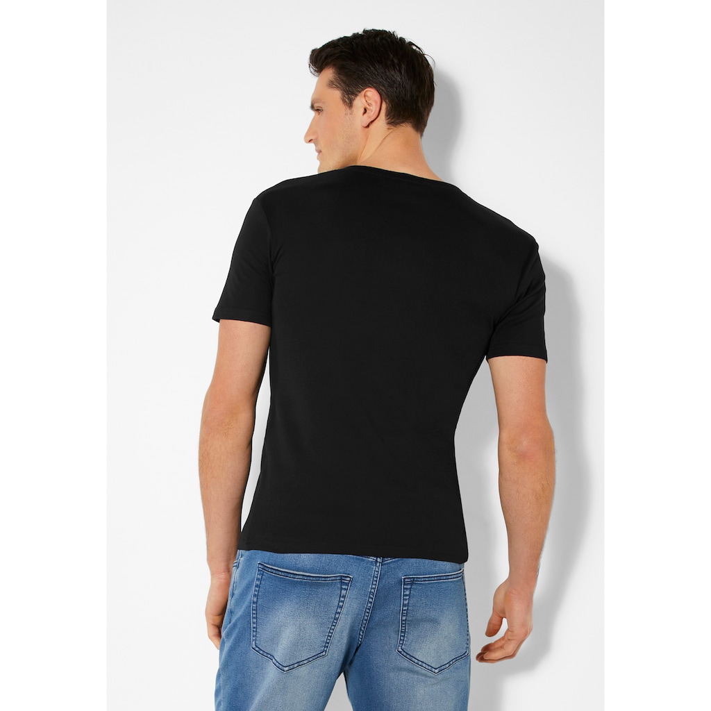 H.I.S T-Shirt, mit aufwendiger Knopfleiste, perfekt als Unterziehshirt