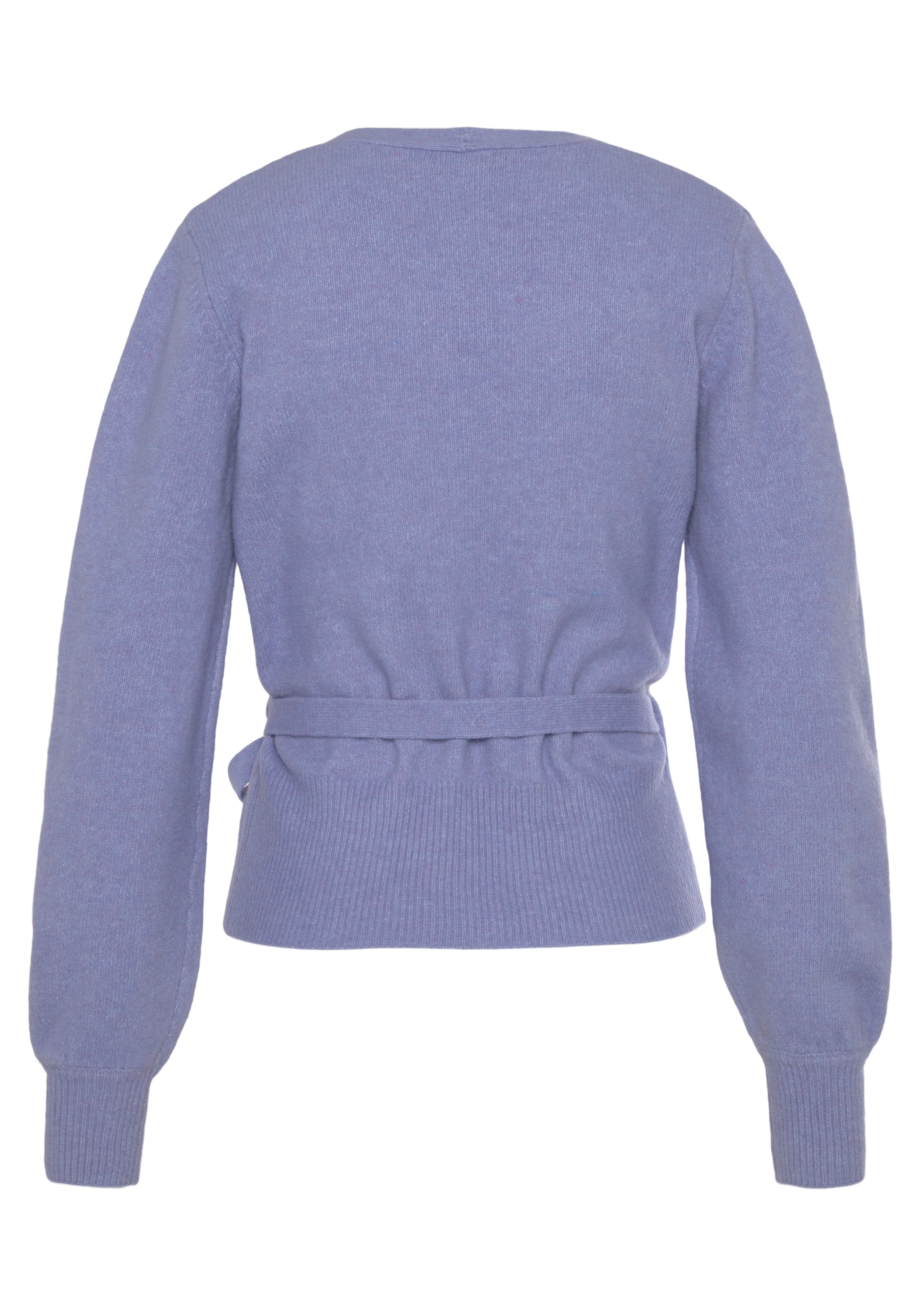 LASCANA Wickelstrickjacke, mit breitem Rippbündchen, Loungewear