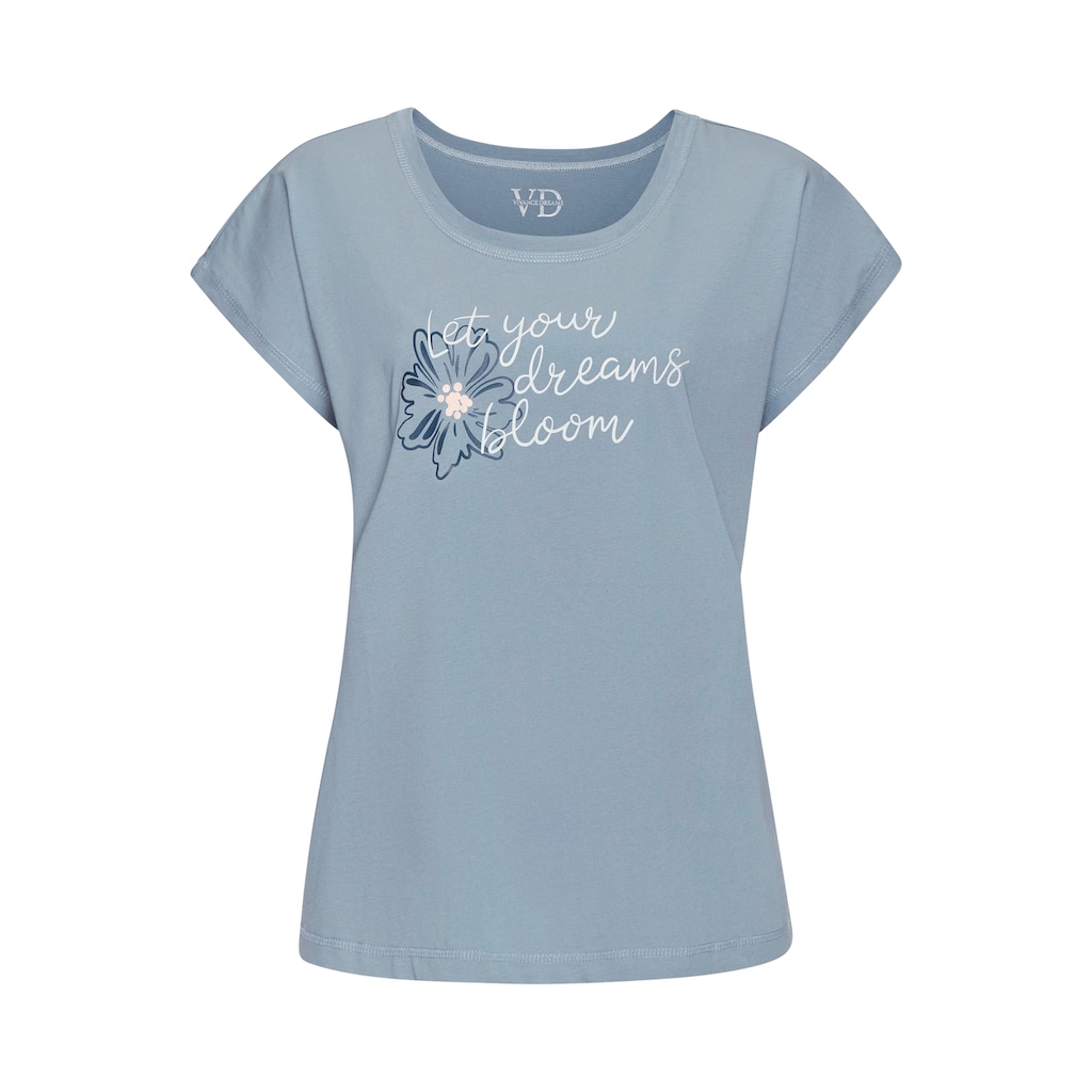 Vivance Dreams Pyjamaoberteil, mit schönem Frontprint