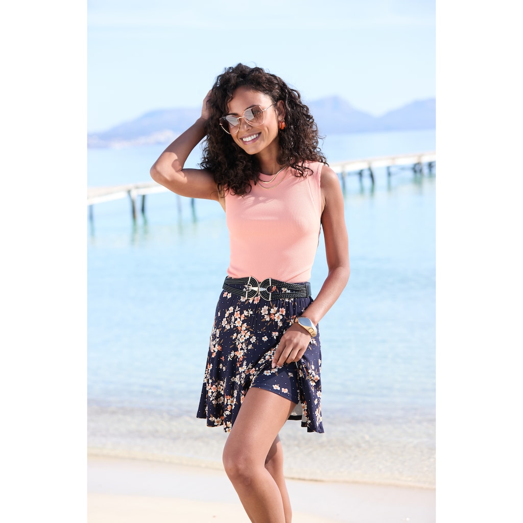 LASCANA Hosenrock, mit Alloverdruck, Skort, Rock inklusive Hose, bequemer Bund