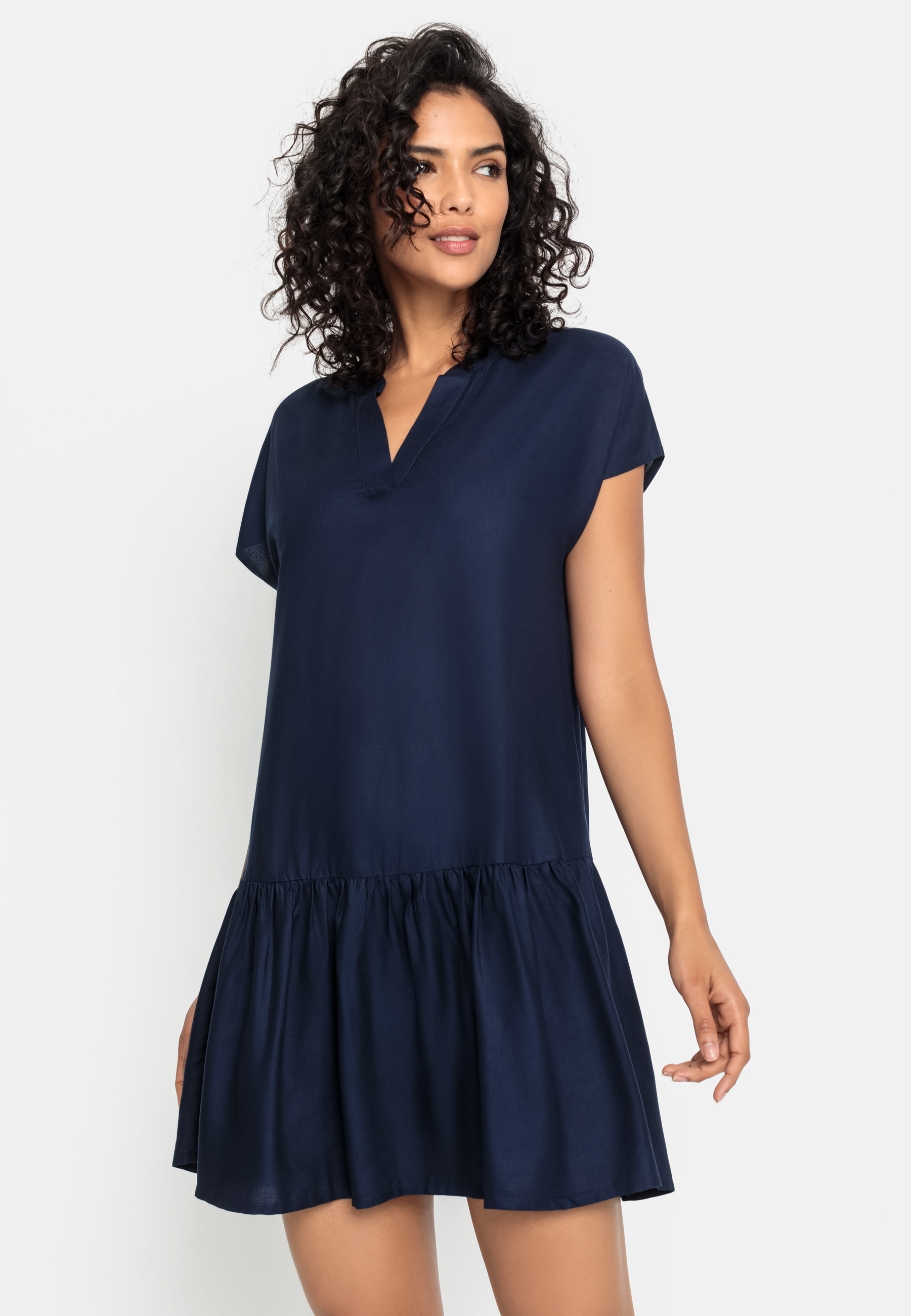 s.Oliver Blusenkleid mit Volant am Rock, Tunikakleid, Sommerkleid