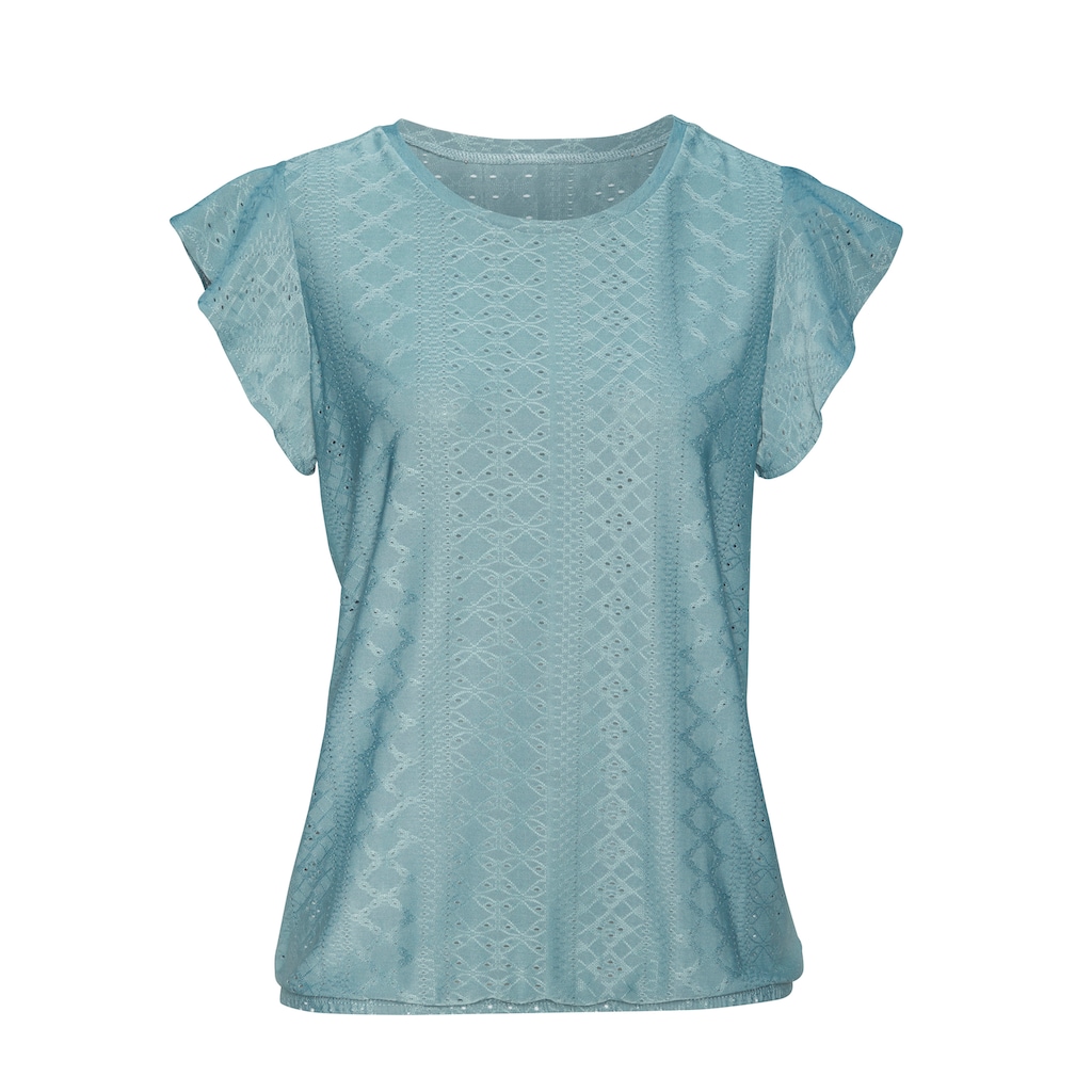 Vivance Kurzarmshirt »mit Lochstickerei«, (2er-Pack), aus pflegeleichter Qualität