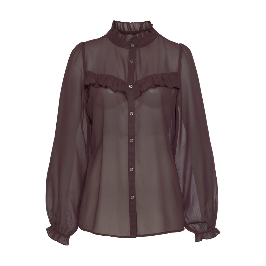 LASCANA Chiffonbluse, mit modischen Rüschen