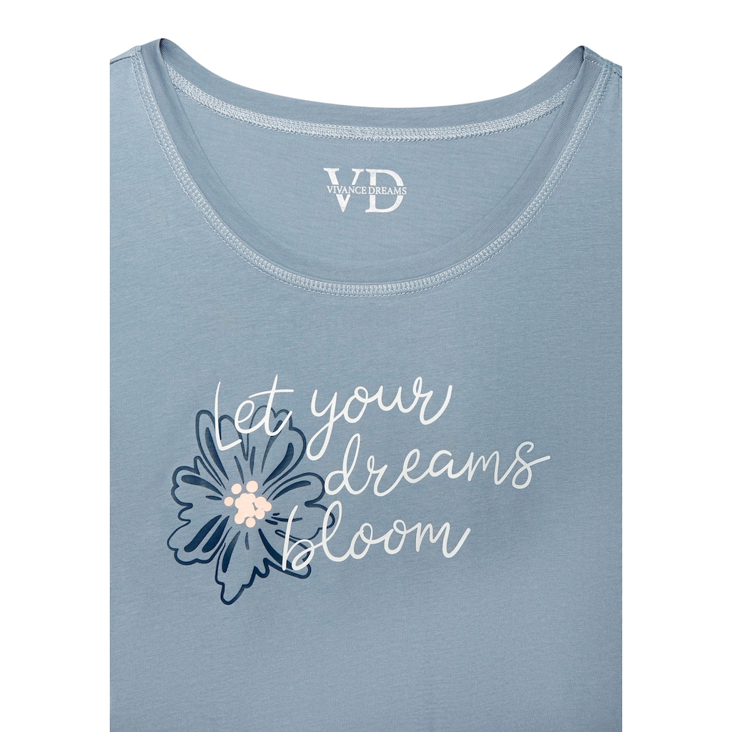 Vivance Dreams Pyjamaoberteil, mit schönem Frontprint