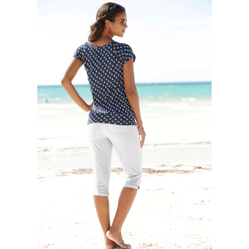 Beachtime 3/4-Hose, mit Elasthan, Caprihose, Sommerhose