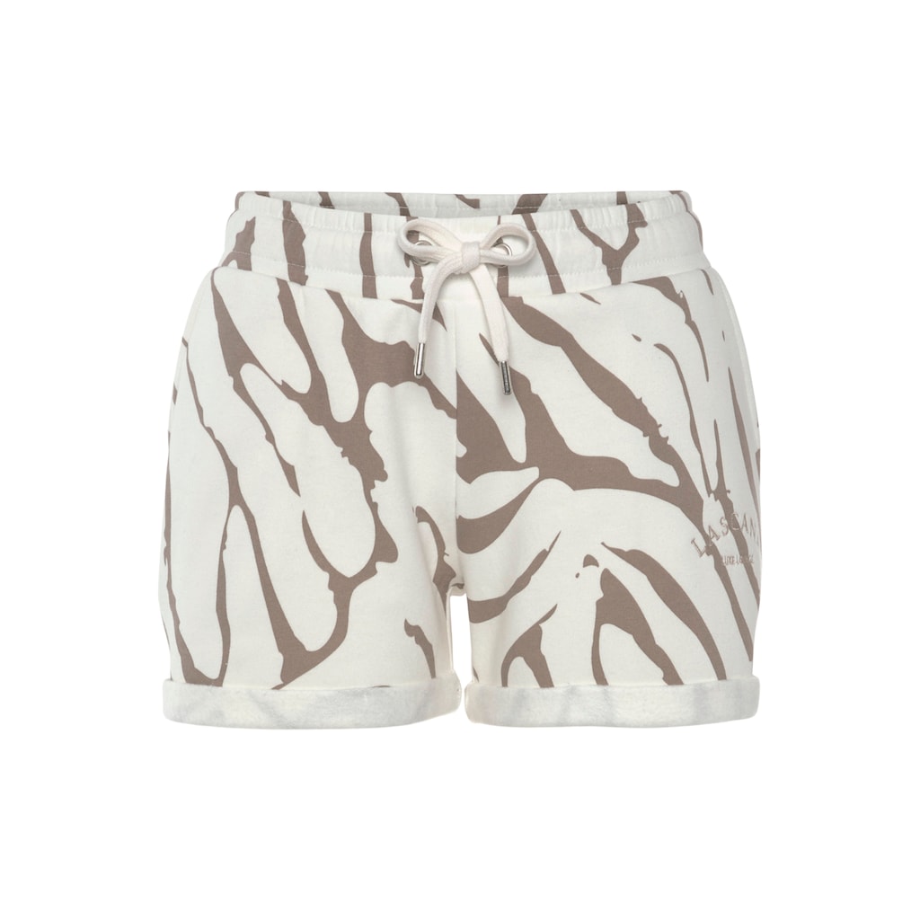 LASCANA Relaxshorts, mit seitlichen Taschen und Logostickerei, Loungewear