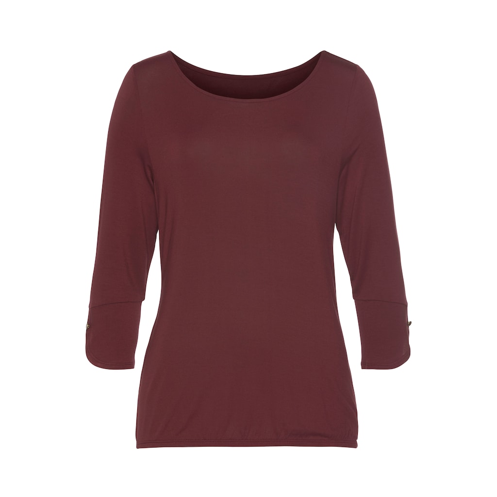 Vivance 3/4-Arm-Shirt »mit Manschetten und goldfarbenen Knöpfen«, aus weichem Viskose-Stretch