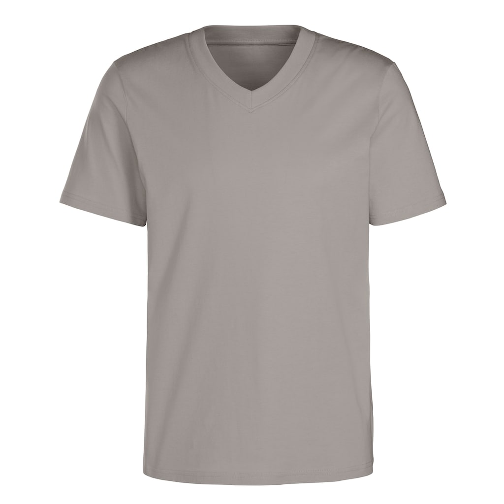 KangaROOS T-Shirt »Regular Fit,«, (2er-Pack), Freizeitshirt mit Kurzarm, V-Ausschnitt aus reine Baumwolle