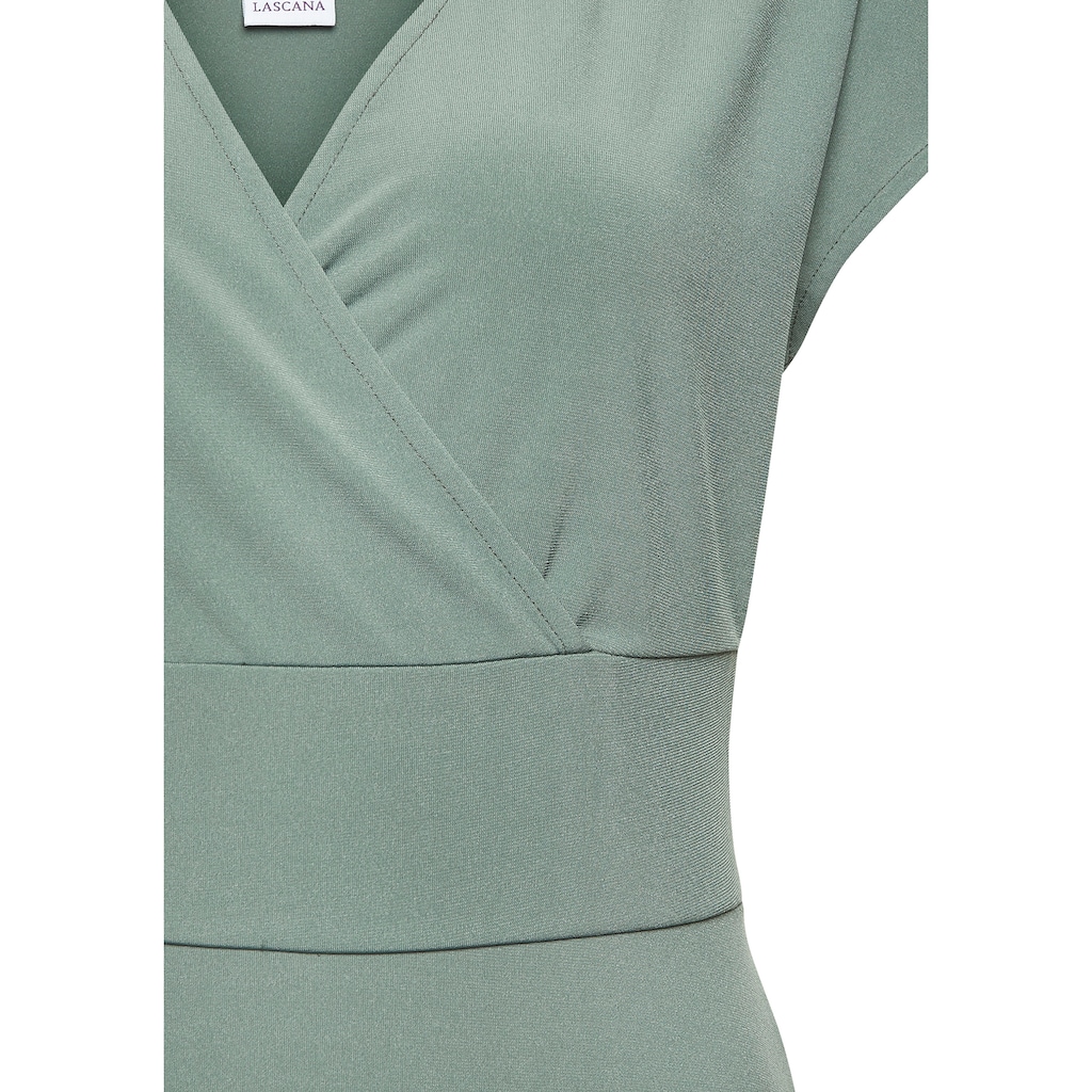 LASCANA Midikleid, aus bügelfreier Ware, elegantes Sommerkleid aus Jersey, Strandkleid
