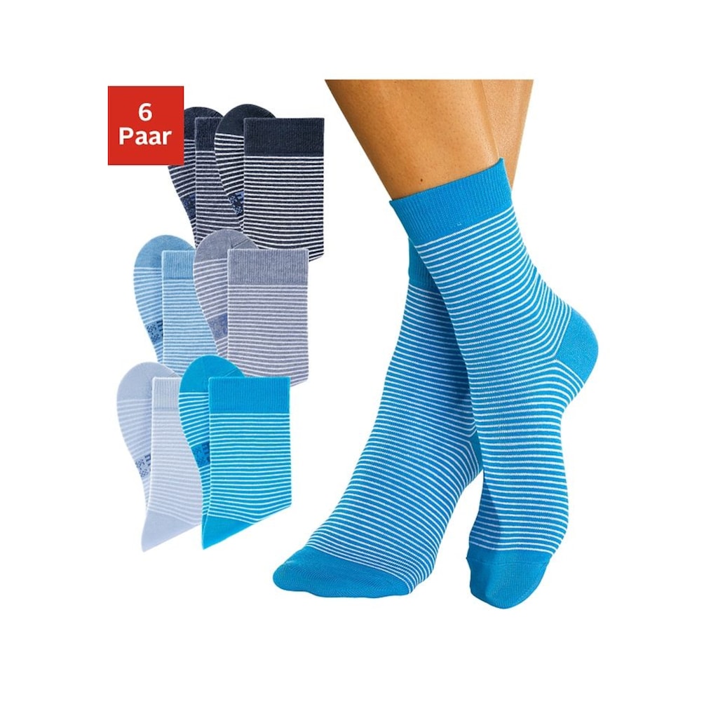 H.I.S Socken, (Packung, 6 Paar), mit druckfreiem Bündchen