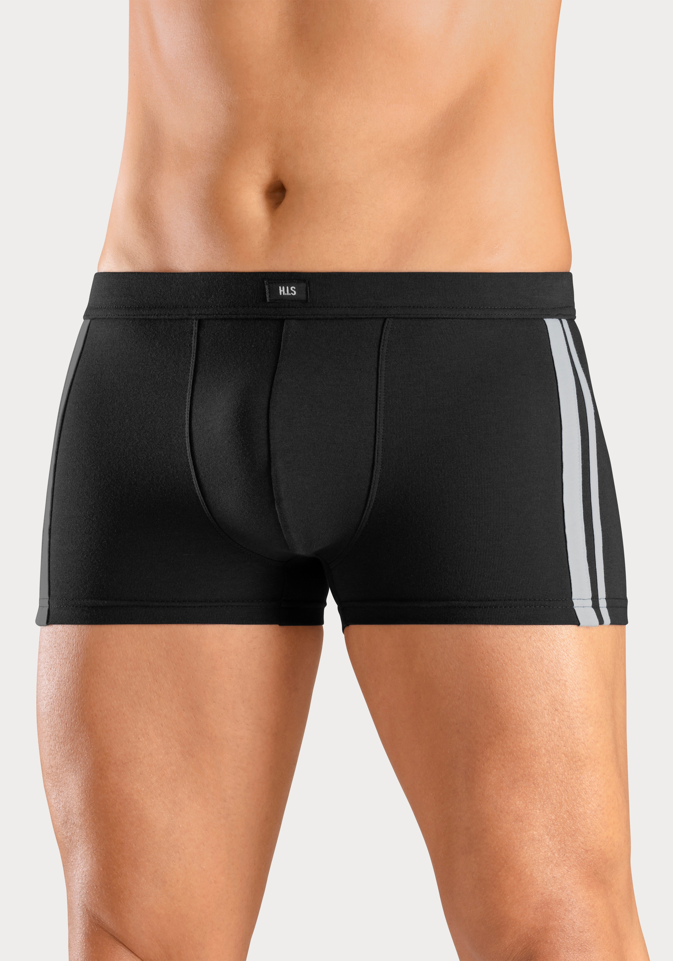 H.I.S Boxer »Boxershorts für Herren«, (Packung, 4 St.), mit kontrastfarbigen Streifen an den Seiten
