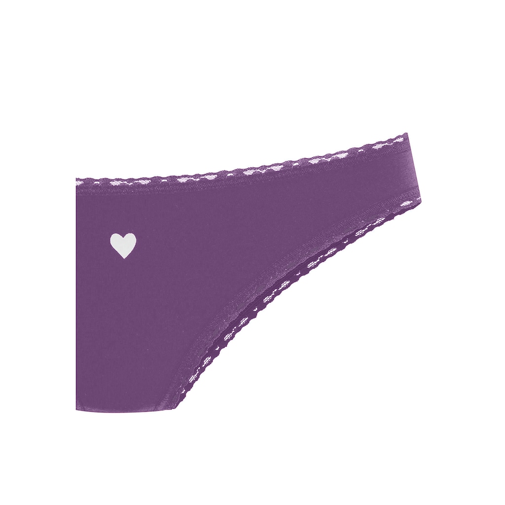 LASCANA Brasilslip, (5er-Pack), mit süssen Herzchen-Prints und aus elastischer Baumwoll-Qualität