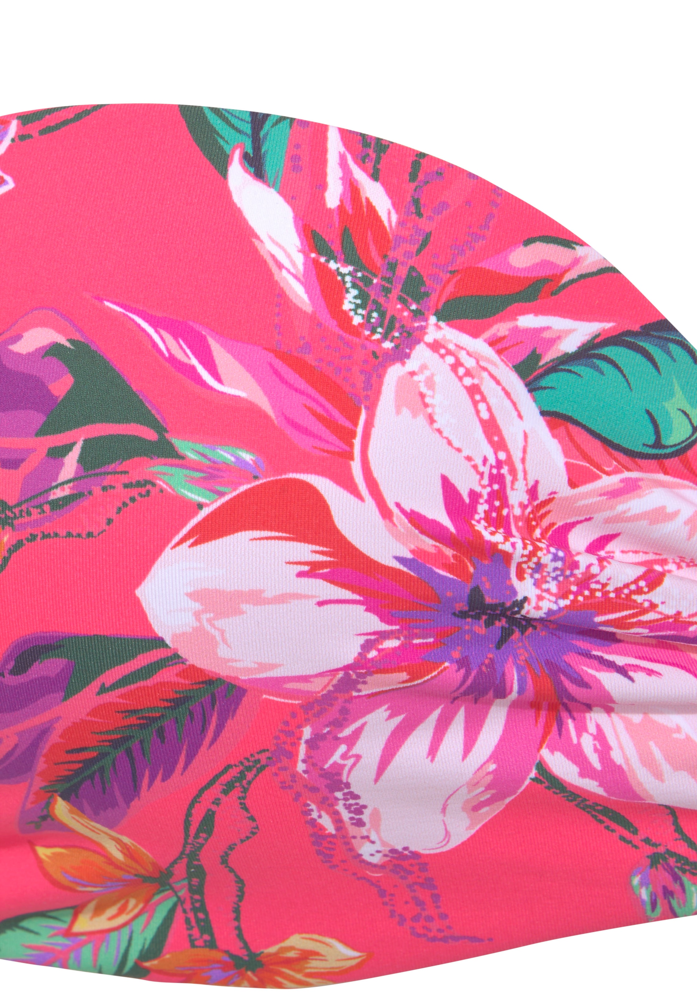 LASCANA Bügel-Bandeau-Bikini-Top »Malia«, mit tropischem Print