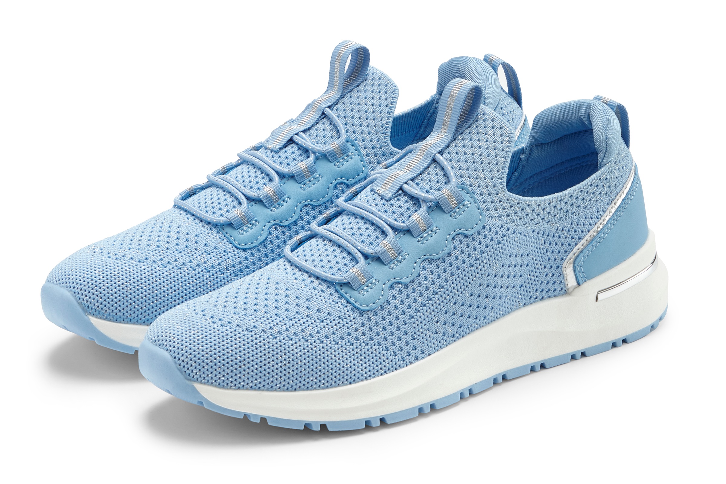 Vivance Sneaker »Freizeitschuh, Halbschuh,« aus Textil zum Reinschlüpfen mit elastischen Schnürbändern VEGAN