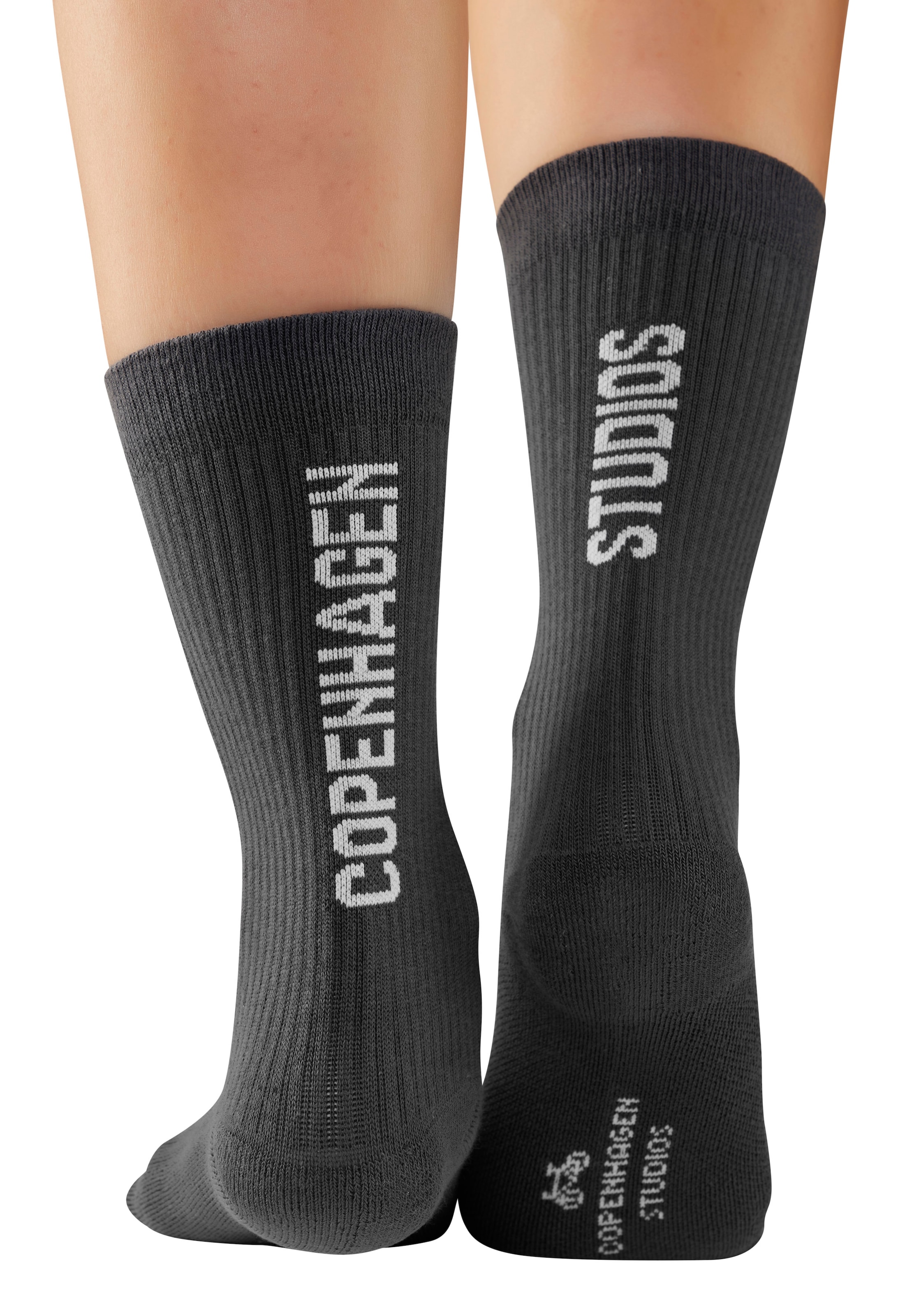 Copenhagen Studios Chaussettes de tennis Packung, 3 cuis tlg. mit grossem Schriftzug