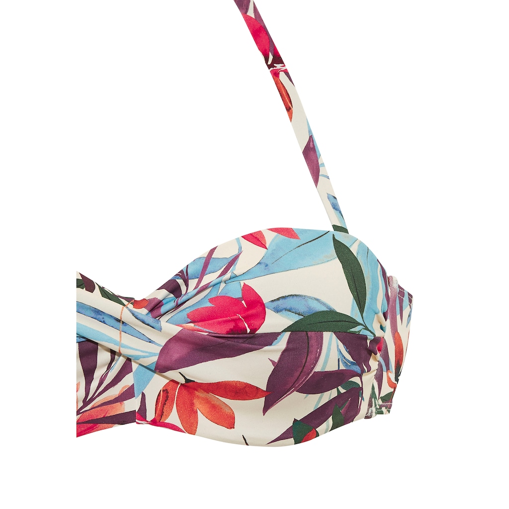 LASCANA Bügel-Bandeau-Bikini-Top »Imani«, mit sommerlichem Blätterprint