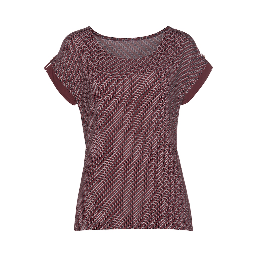 Vivance Kurzarmshirt »mit dekorativem Ärmelsaum«, aus weichem Viskose-Stretch
