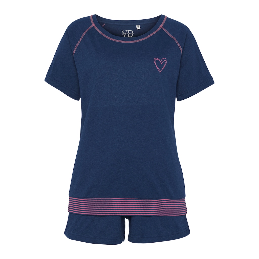 Vivance Dreams Shorty, (2 tlg.), mit dekorativen Flatlock-Nähten in Neonfarben