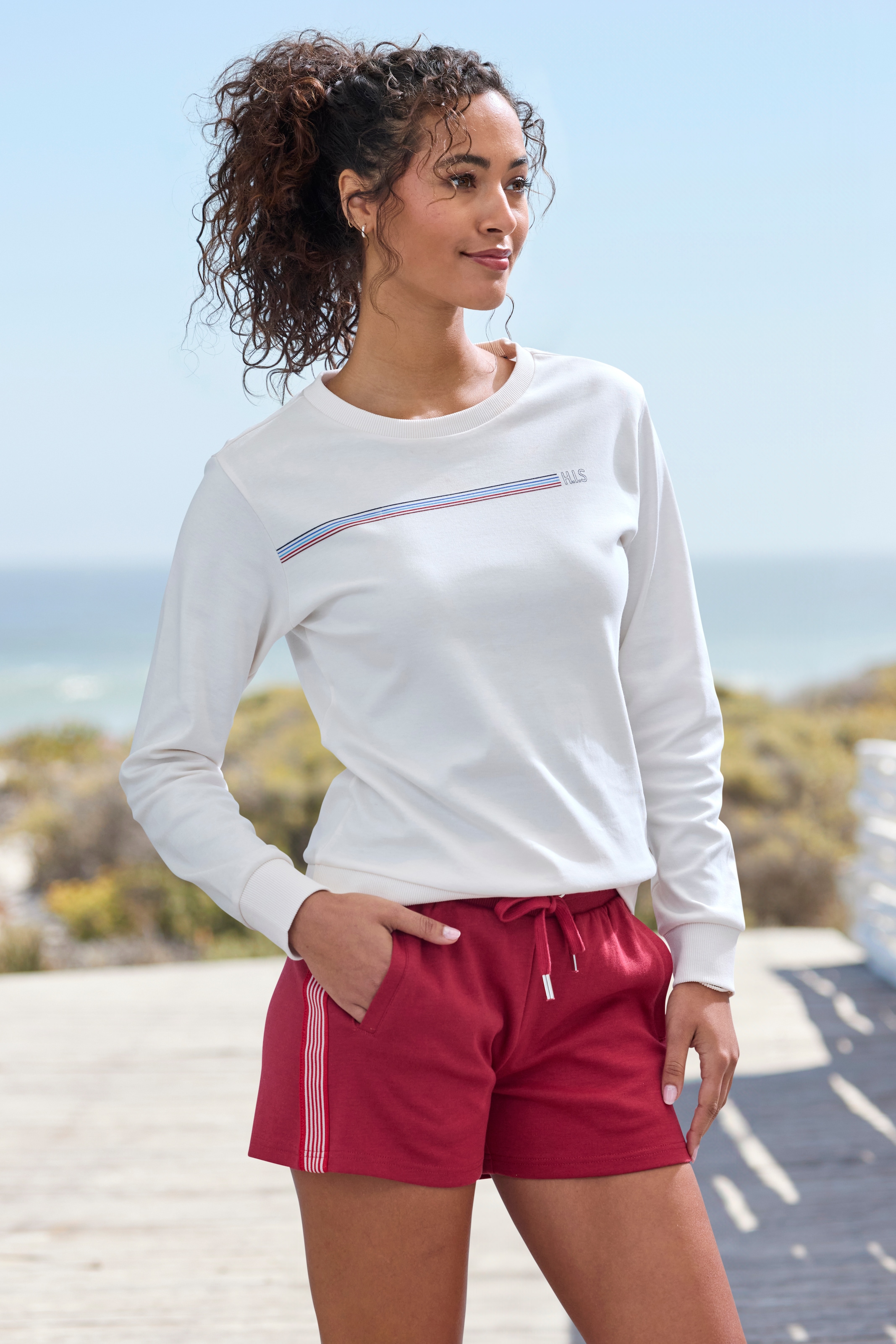H.I.S Sweatshirt, Basic mit Logodruck, Loungewear