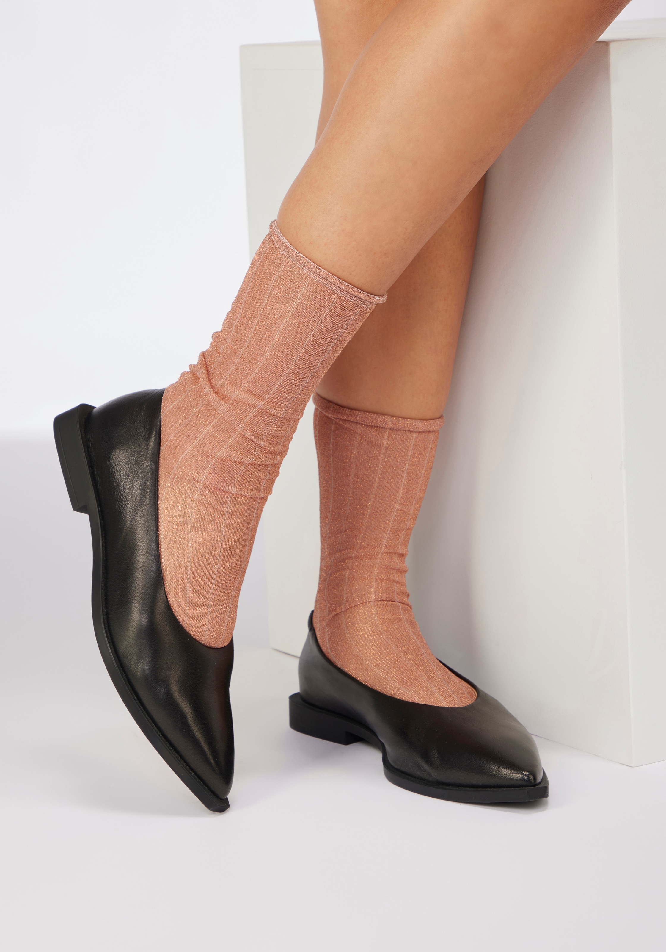 Copenhagen Studios Chaussettes longues Paquet, 2 Couple tlg. transparent und mit Glitzer