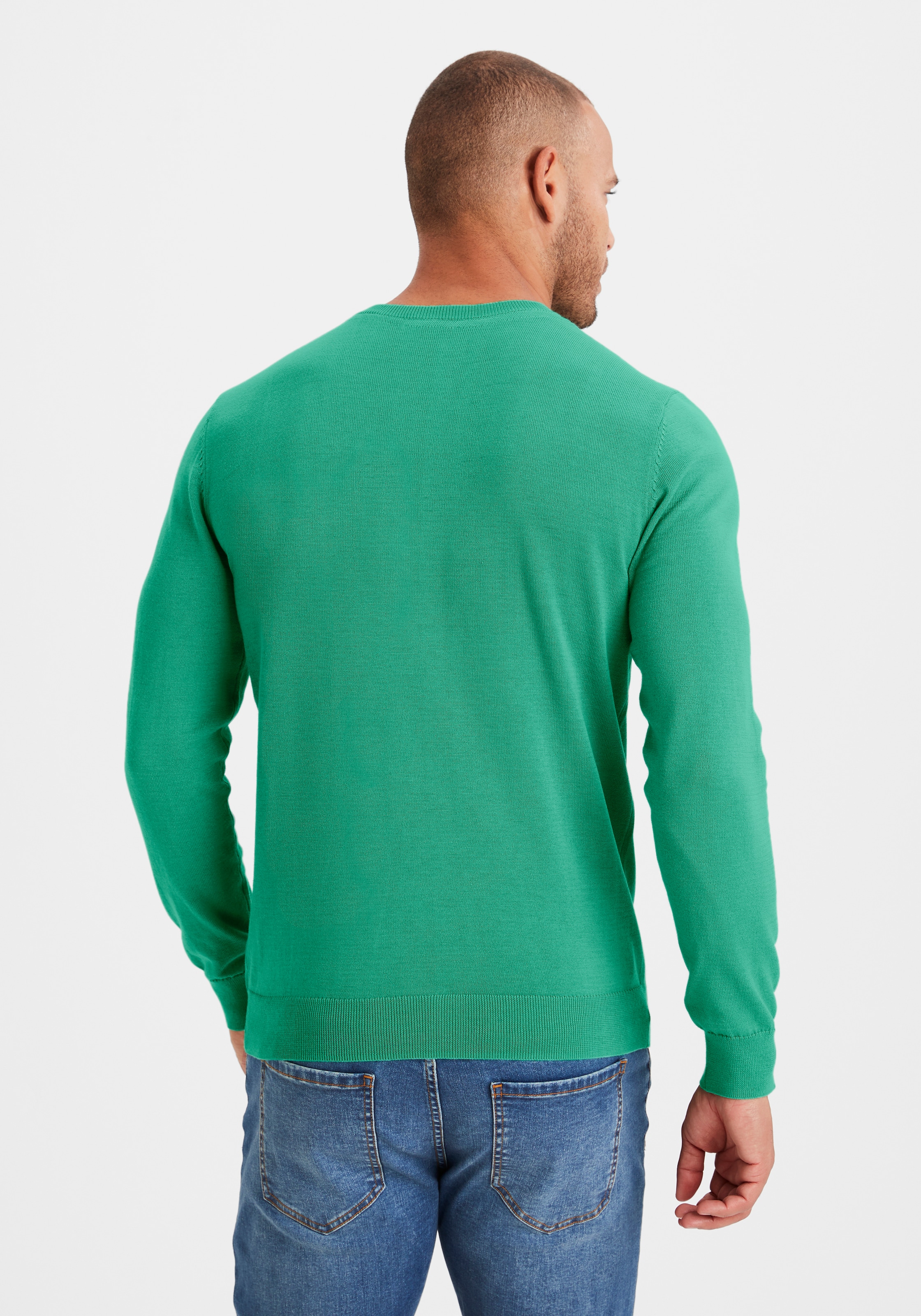 H.I.S Strickpullover , mit V-Ausschnitt, Pullover aus Feinstrick, Baumwollmischung
