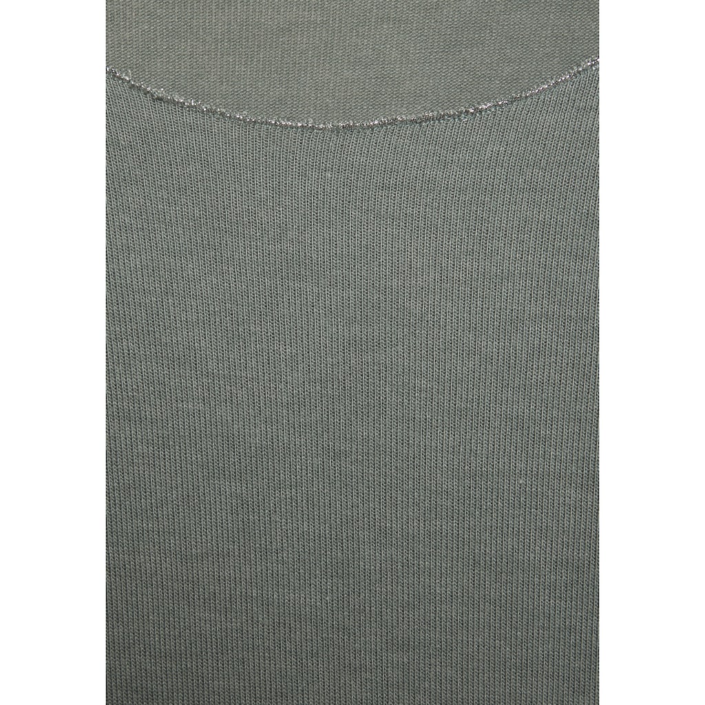 LASCANA Langarmshirt »mit feiner Glitzereinfassung«, aus weichem Viskose-Feinstrick