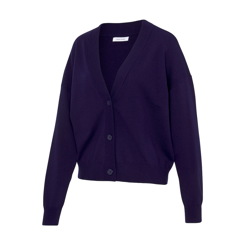 LASCANA Strickjacke, in kurzer Form, Loungewear