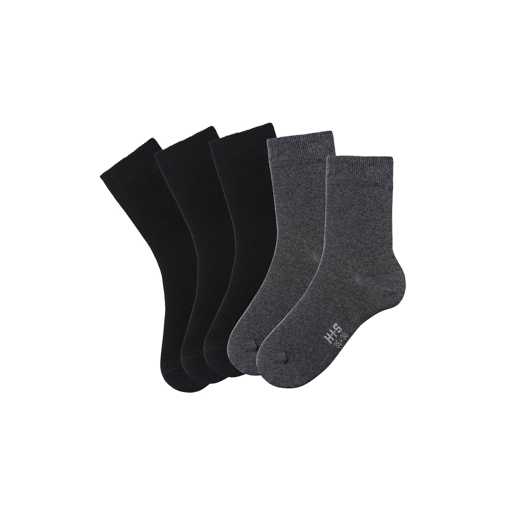 H.I.S Basicsocken, (Packung, 5 Paar), mit besonders weichem Bündchen