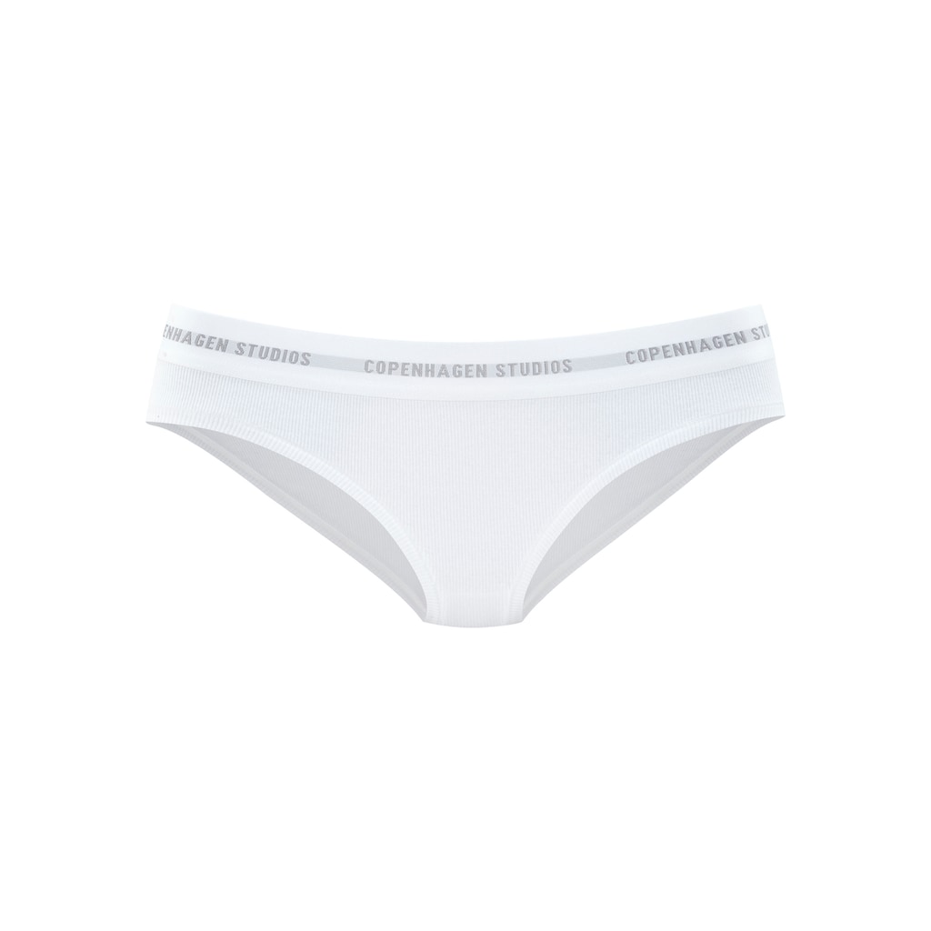 Copenhagen Studios Bikinislip »mit softem Logobund«, (2er-Pack), aus gerippter Bio-Baumwollqualität