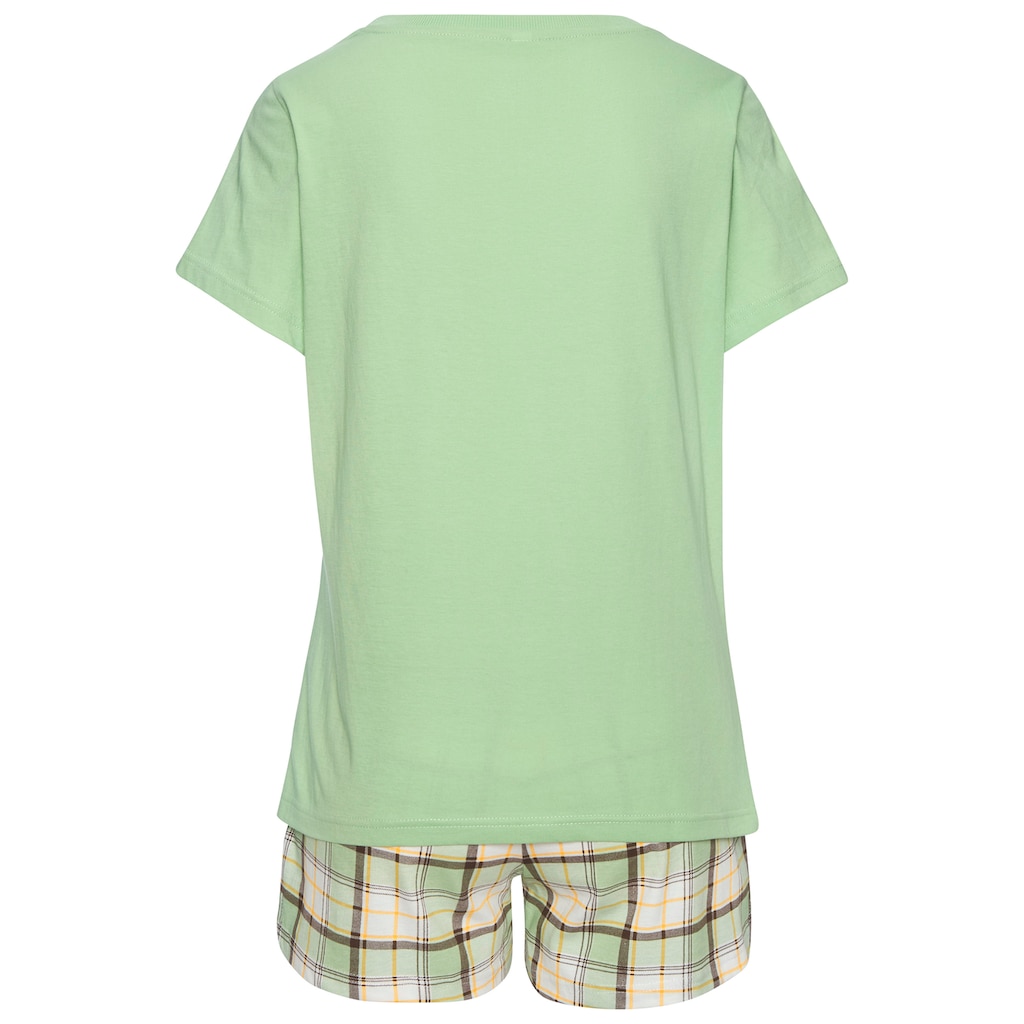 Vivance Dreams Shorty, (Set, 2 Stück), mit karierter Pyjamashorts