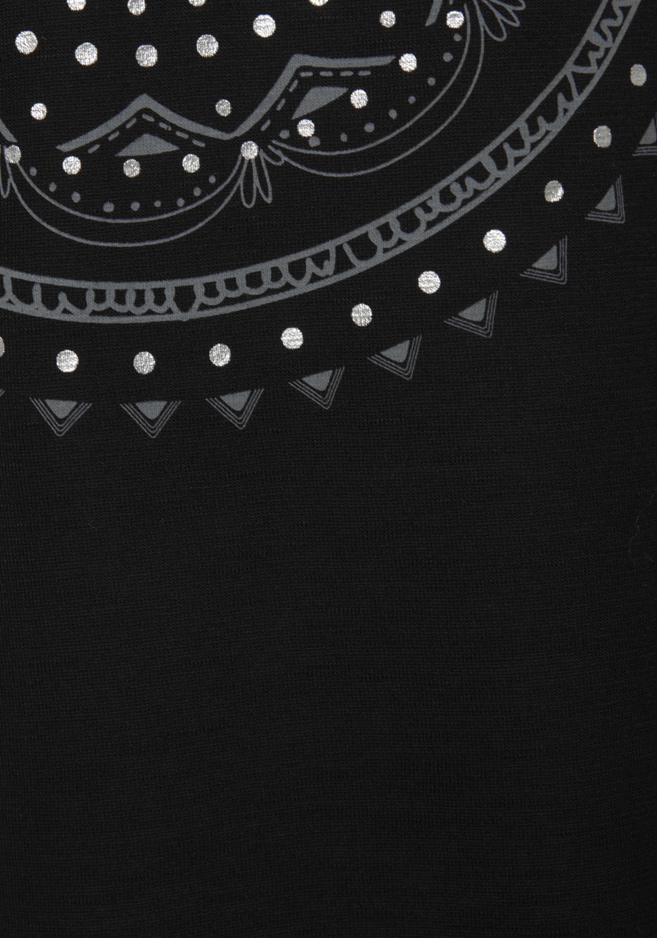 LASCANA T-shirt de plage avec impression et effet brillant, look ethnique, décontracté