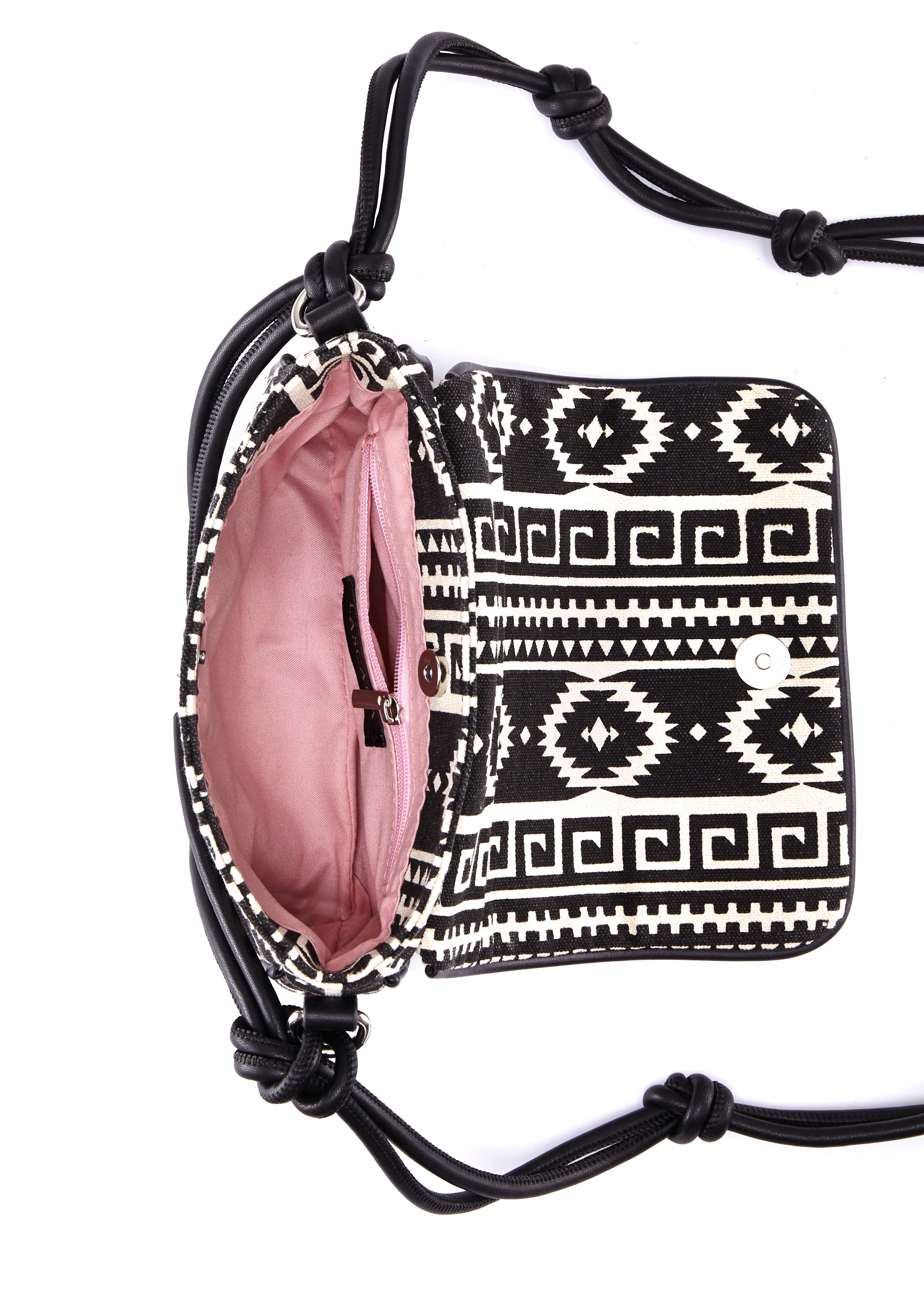LASCANA Umhängetasche »Crossbody Bag«, im Ethno Look, Minibag, Handtasche, Schultertasche, Tragetasche VEGAN