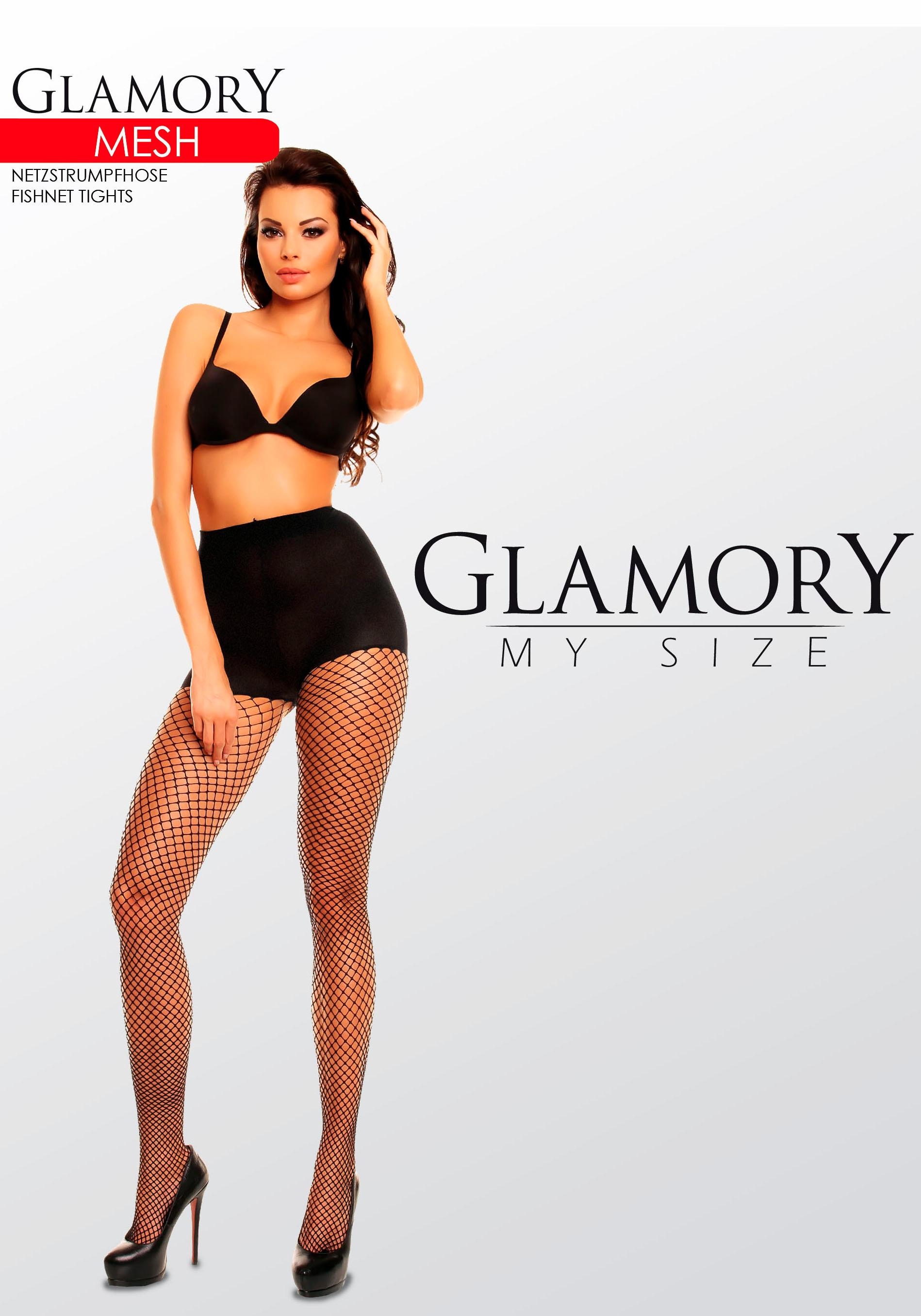 GLAMORY Collants résille »Mesh« 1 cuis tlg. Fischnetz-Optik, bis Gr. 62, weiche Microfaser