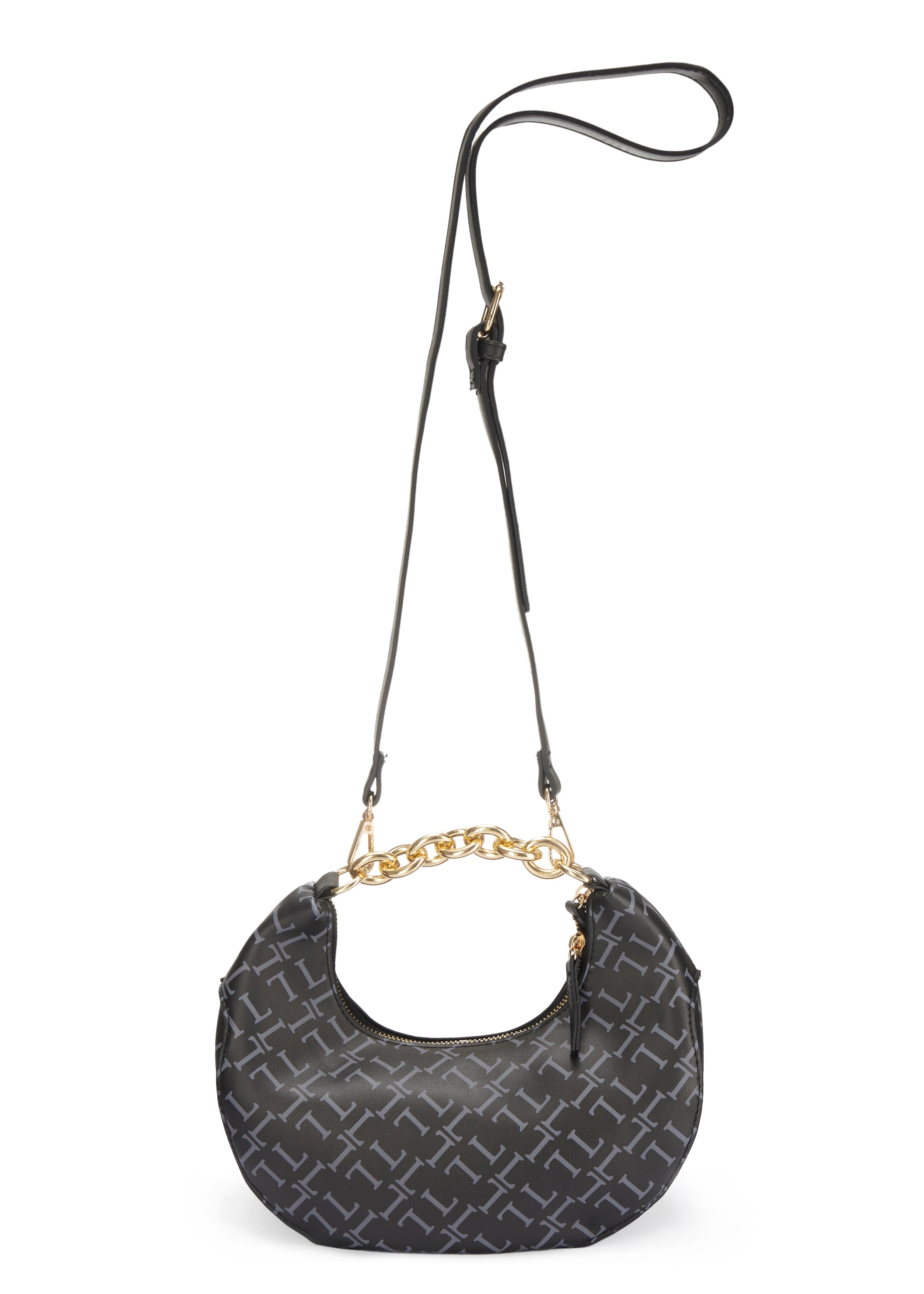 LASCANA Umhängetasche Henkeltasche, Hobo Bag, Umhängetasche mit Kettendetail VEGAN