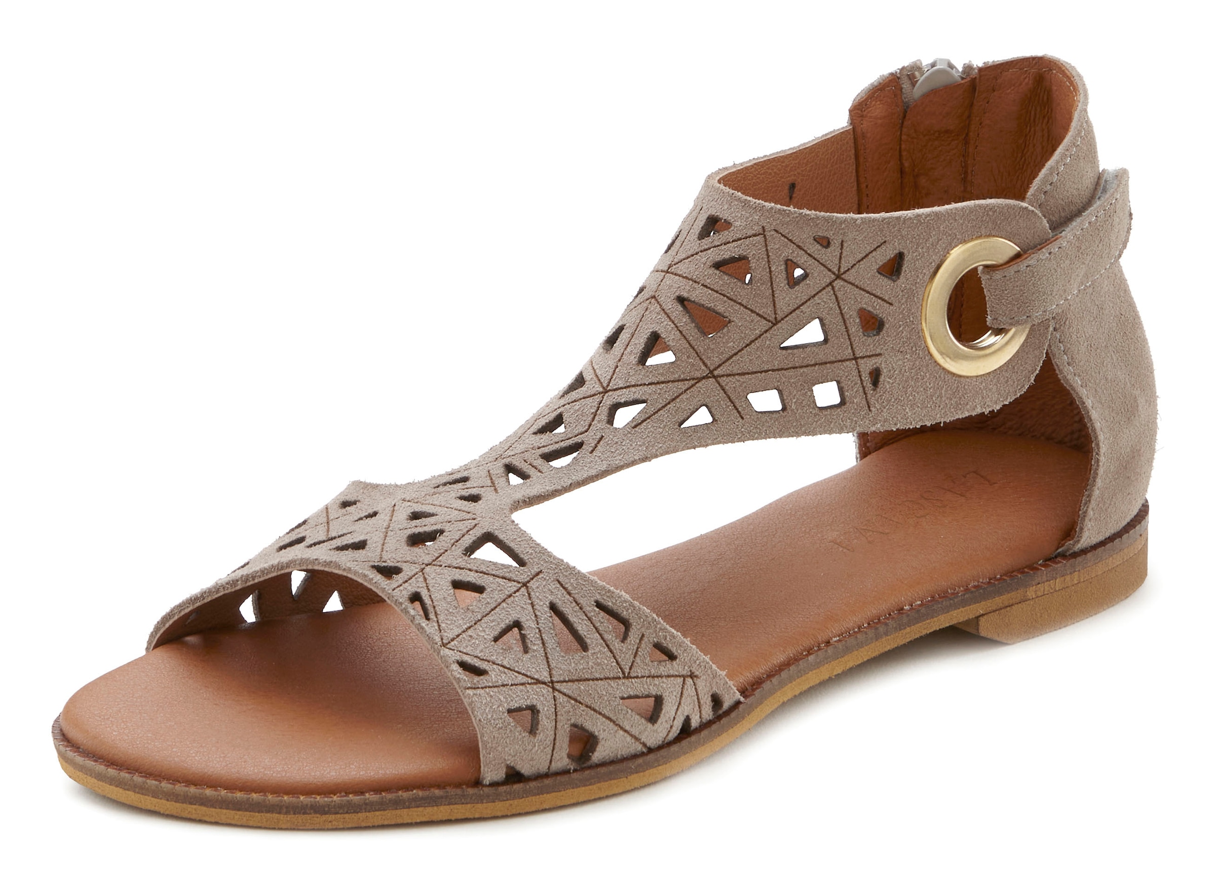 LASCANA Sandale »Sommerschuh«, Sandalette, Sommerschuh aus hochwertigem Leder mit Cut-Outs