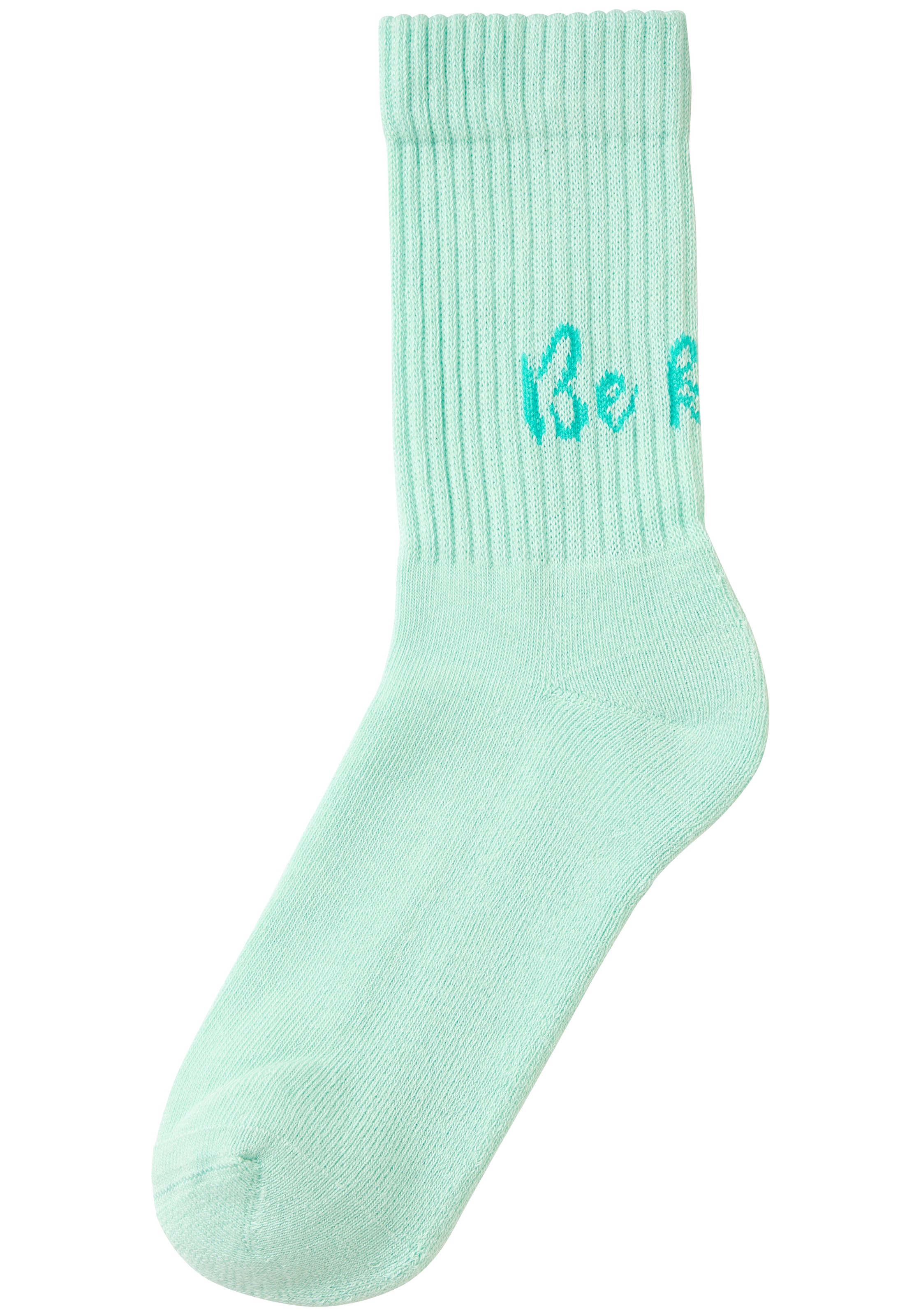 H.I.S Chaussettes de tennis »Damen Sportsocken daily socks« Paquet, 7 Couple tlg. avec du molleton bouclé au pied et des inscriptions attrayantes
