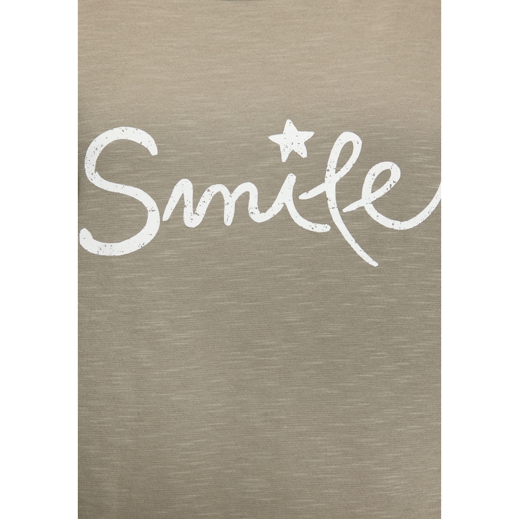 Beachtime T-Shirt »mit Frontdruck "Smile"«, aus weicher Baumwoll-Qualität