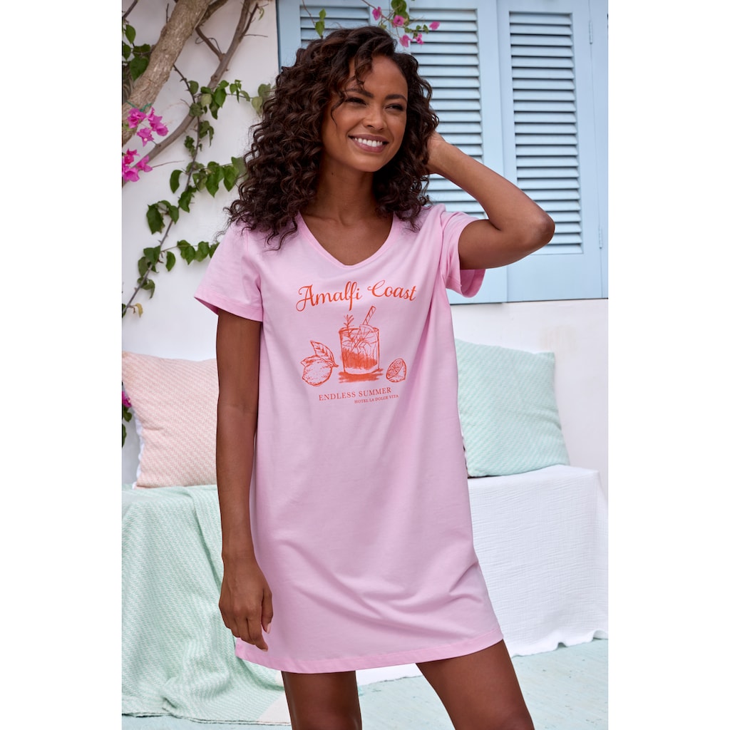 Vivance Dreams Sleepshirt, mit zart skizziertem Frontdruck