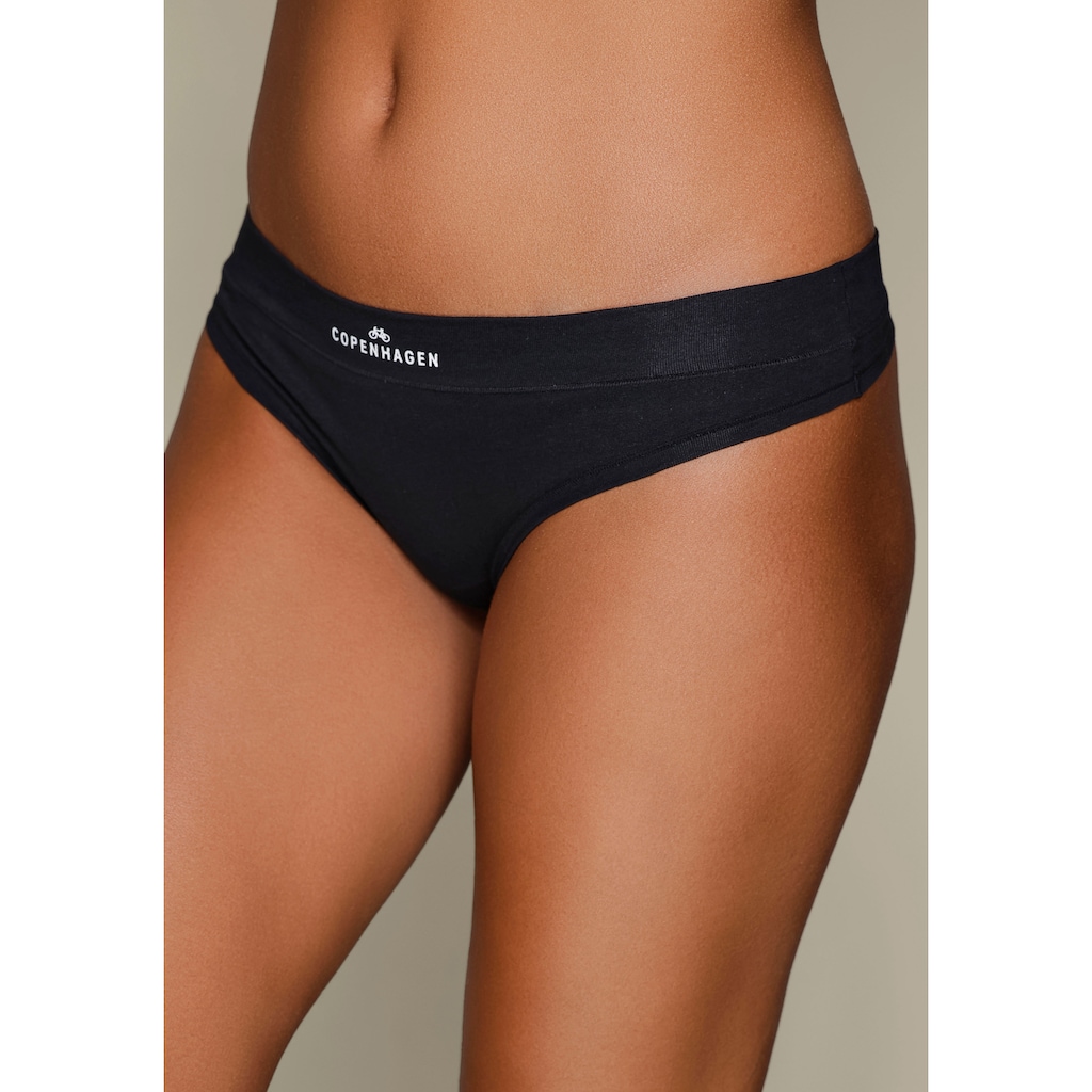 Copenhagen Studios String »mit Logodruck am Bund«, (3er-Pack), aus softer Bio-Baumwollqualität
