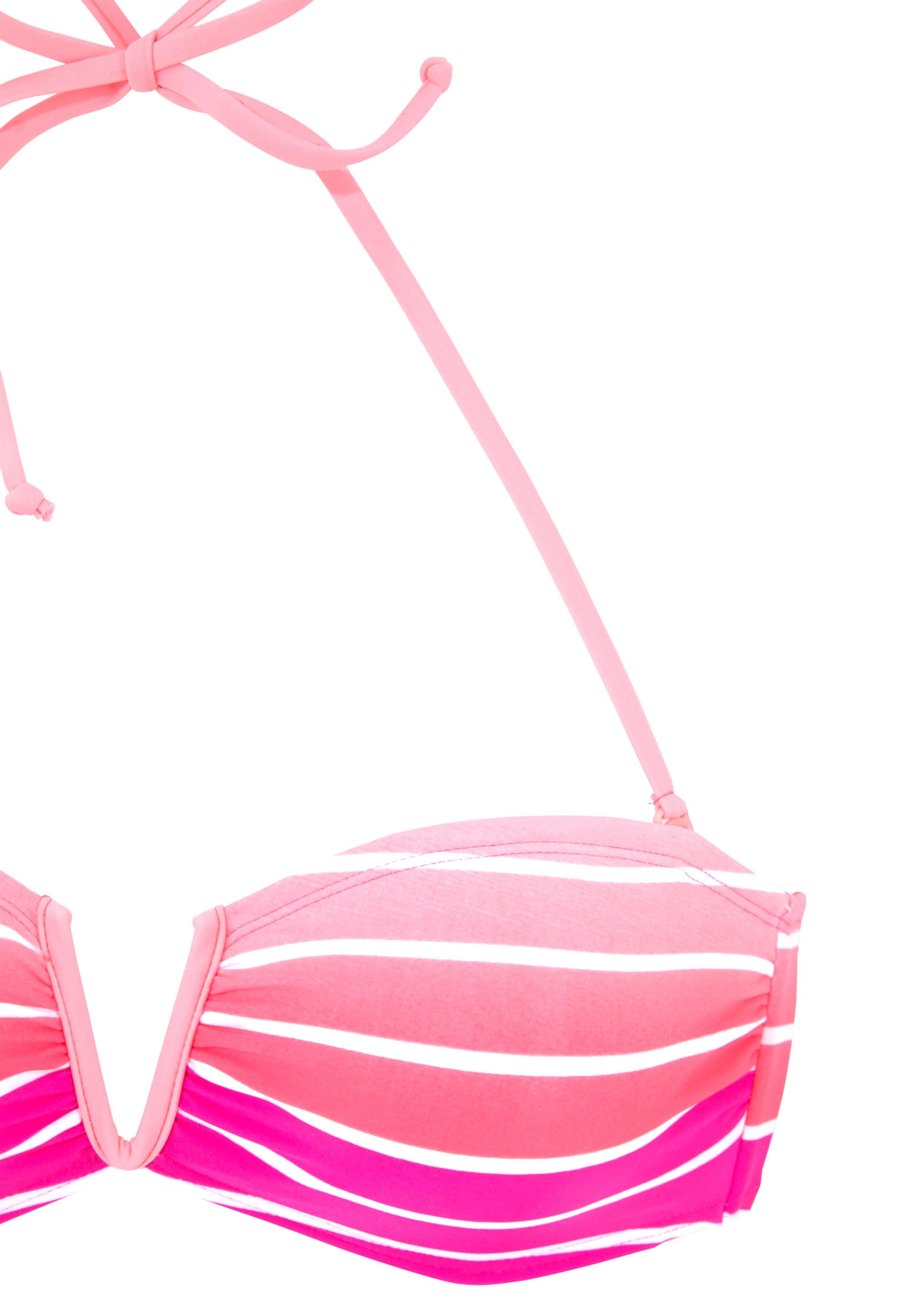 Venice Beach Bandeau-Bikini, mit herausnehmbaren Cups, abnehmbare Träger, mit seitlichen Stäbchen