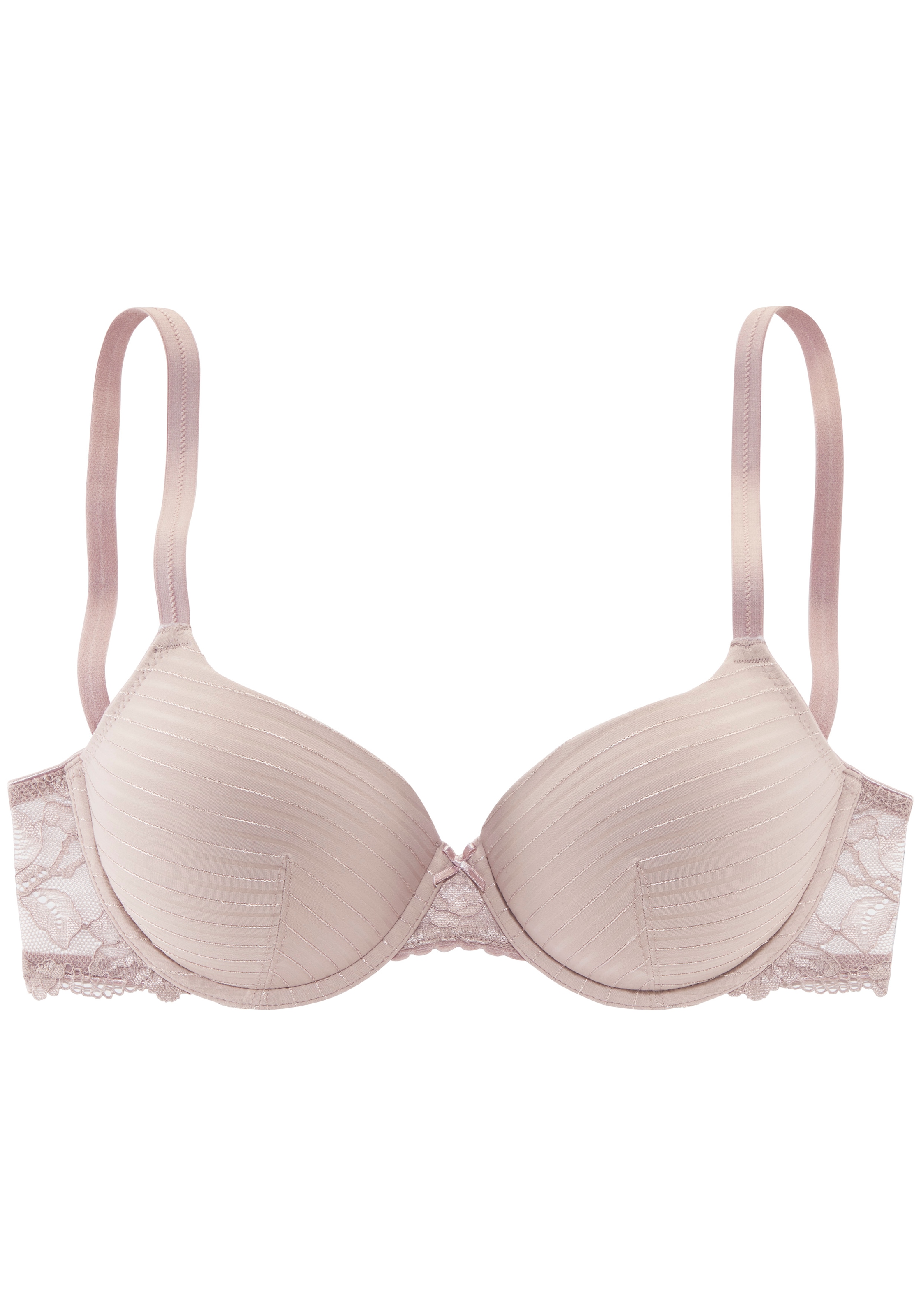 LASCANA Soutiens-gorge moulés »Carlotta« avec armature, bonnets avec fines rayures brillantes & dos en dentelle, lingerie