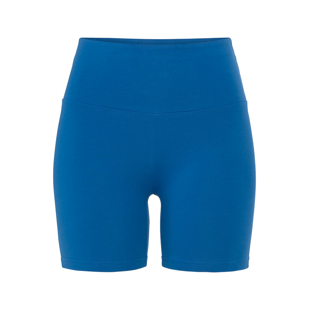 LASCANA Shorts, mit breitem Bündchen und Logodruck, Loungewear