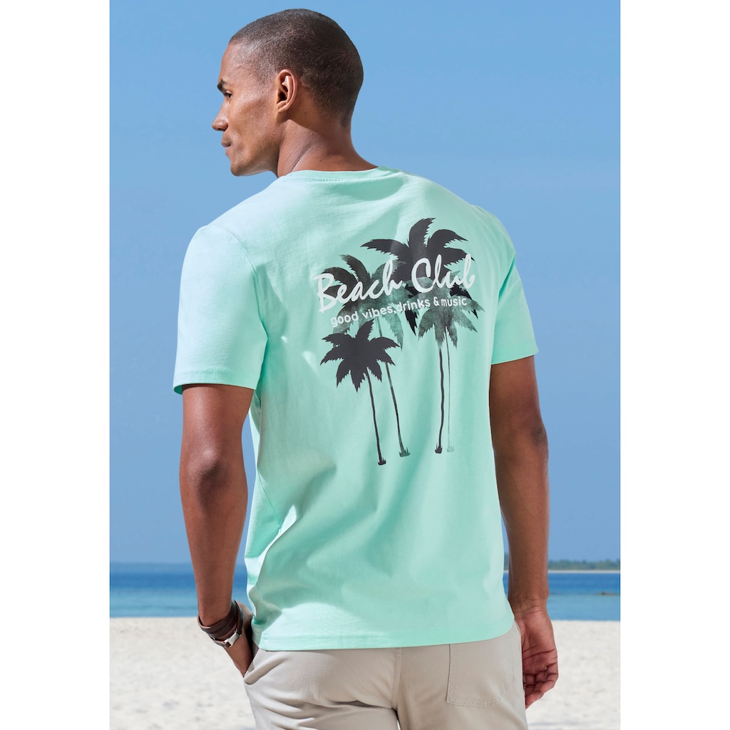 Beachtime T-Shirt »mit grossem Rückenprint«, Regular-Fit, mit Print vorn und hinten