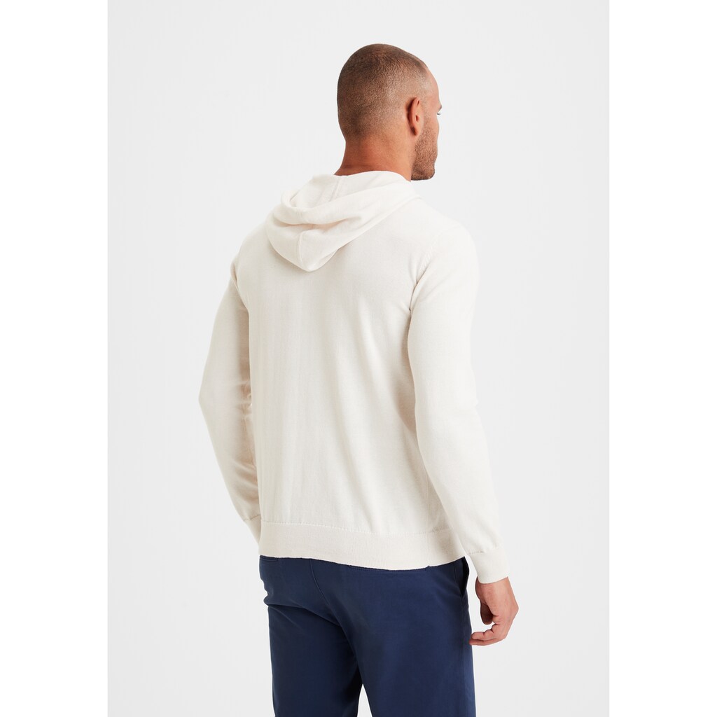 H.I.S Strickpullover »mit Kapuze, Regular Fit,«, Pullover mit Rundhals, Feinstrick, Baumwollmischung