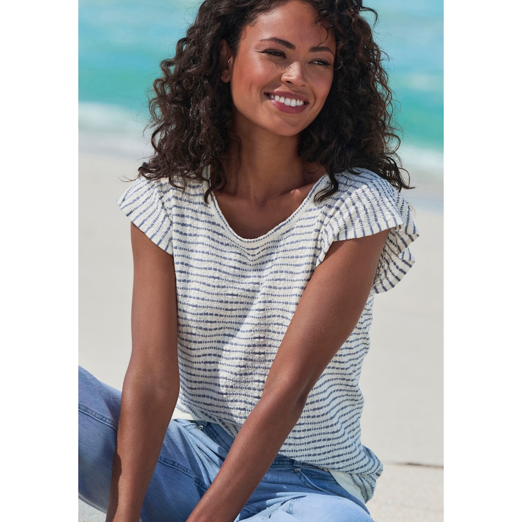 Vivance Rundhalsshirt »mit Flügelärmelchen«, aus leichter Feinstrickqualität