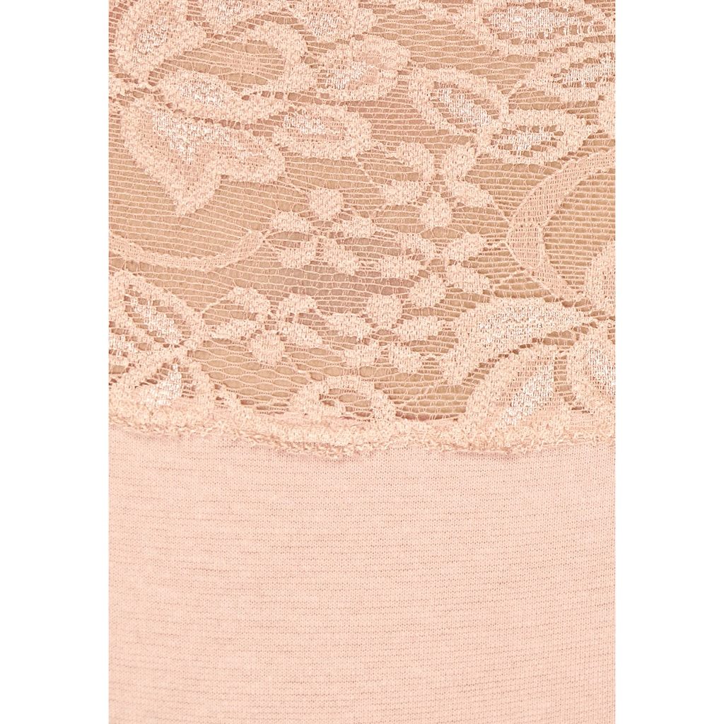 Vivance Slip, (3er-Pack), aus elastischer Baumwolle mit floraler Spitze